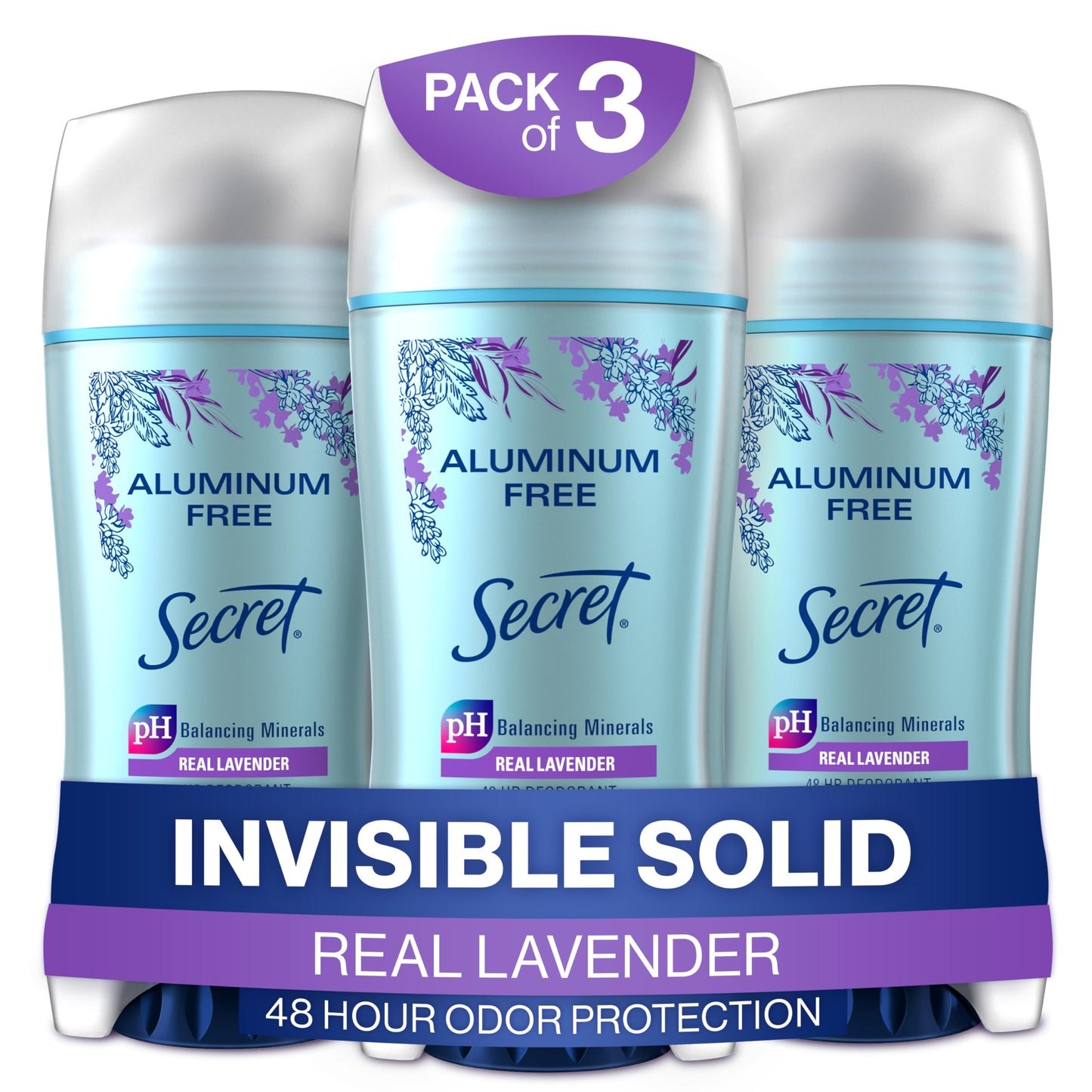Secret Aluminum Free Deodorant for Women, Lavender, 2.4 oz