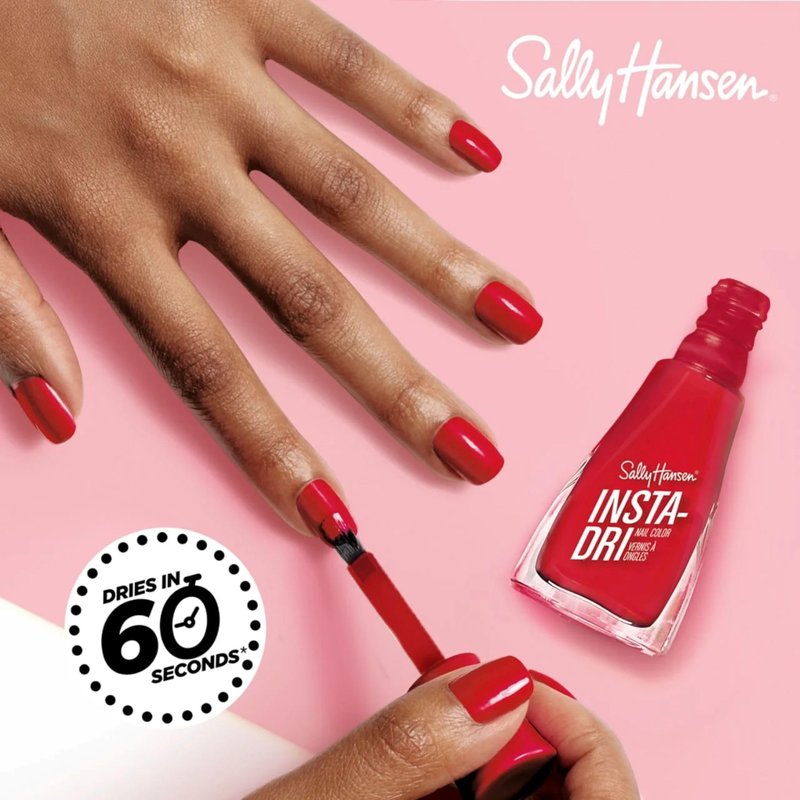 Sally Hansen Insta-Dri Nail Polish | Quick Dry, Long Lasting, Streak-Free Shine | Opaque, Glossy | 361 Augmented Red-ality | Vivid True Red Nail Color