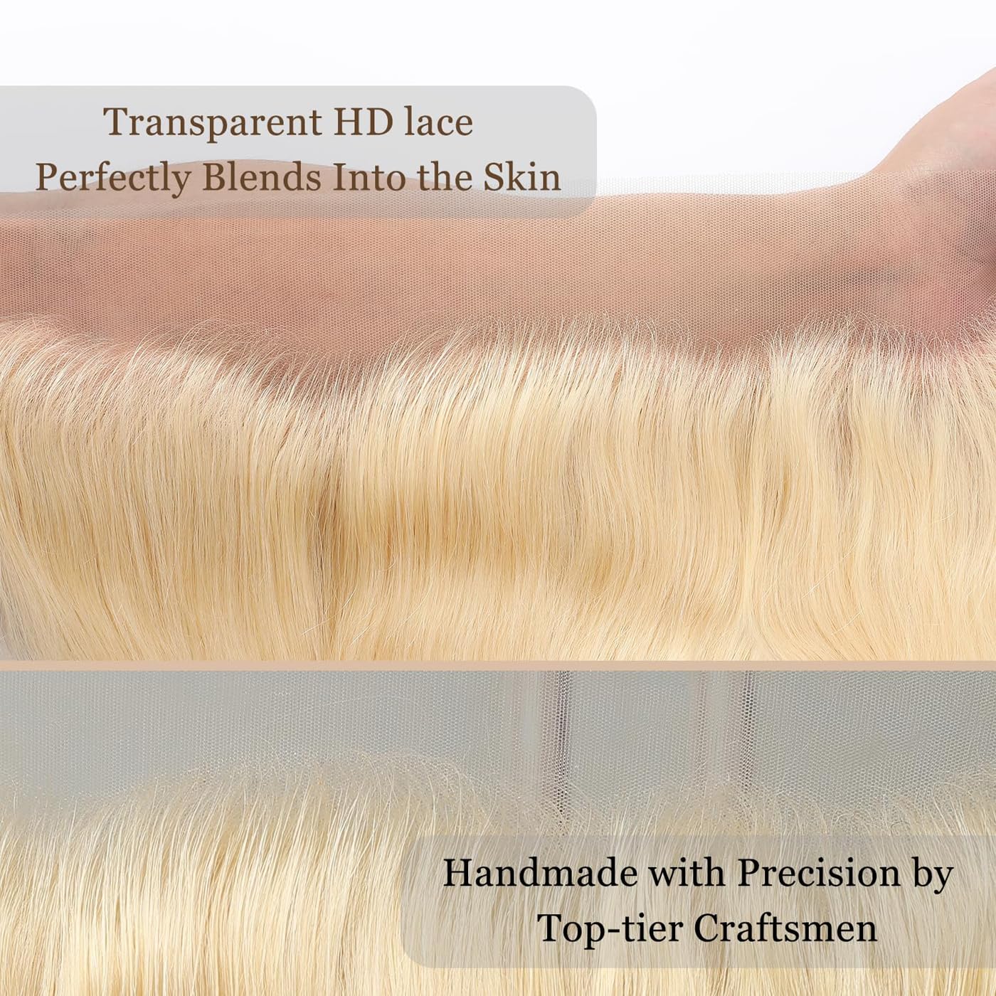 KAFEIER HAIR 613 Lace Frontal Straight Human Hair Ear To Ear Blonde Frontal 13X4 Transparent Hd Lace Free Part With Baby Hair Pre Plucked Brazilian Virgin Remy Human Hair Extension 14 Inch