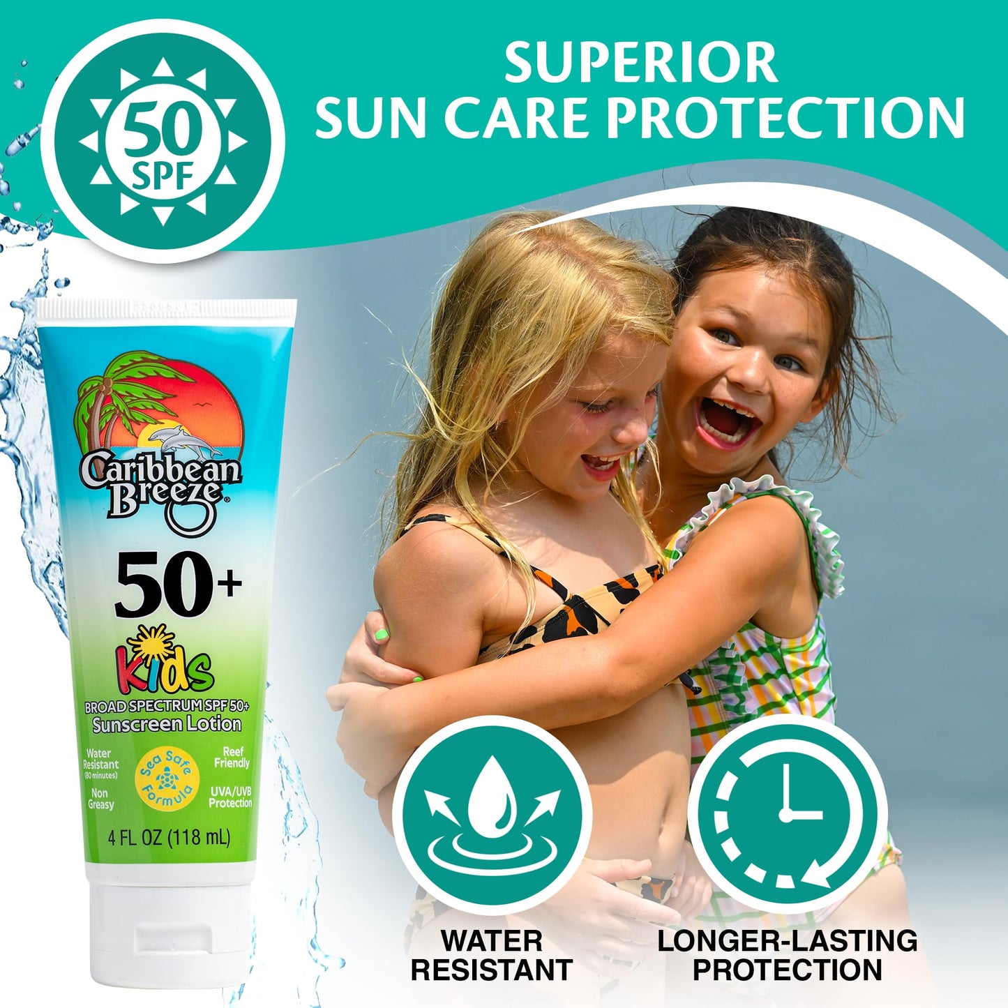 Reef Friendly Sunscreen SPF 30 Lotion, Mango Lime Scent, Rich in Anti-Oxidants, Water Resistant Up to 80 Minutes, Broad Spectrum Body Sunscreen, 4 oz, 2 Pack