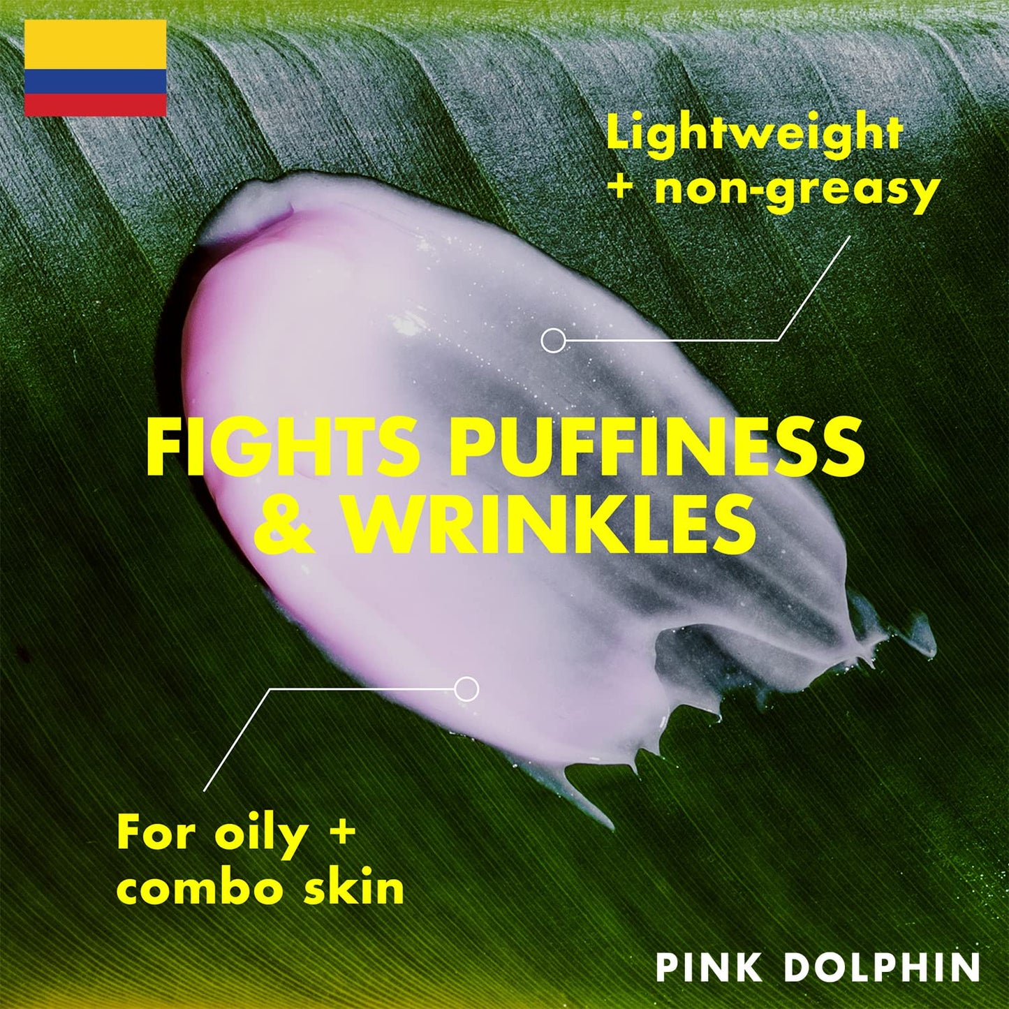 Pink Dolphin Caffeine Eye Cream – Anti-Aging Eye Treatment for Dark Circles, Puffiness & Fine Lines – Hydrating Formula with Caffeine & Hyaluronic Acid Skincare - 0.5 fl oz