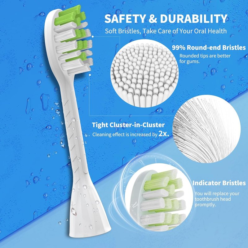 Toothbrush Replacement Heads for Philips Sonicare One Series - Soft Bristles, 10 Pack | White