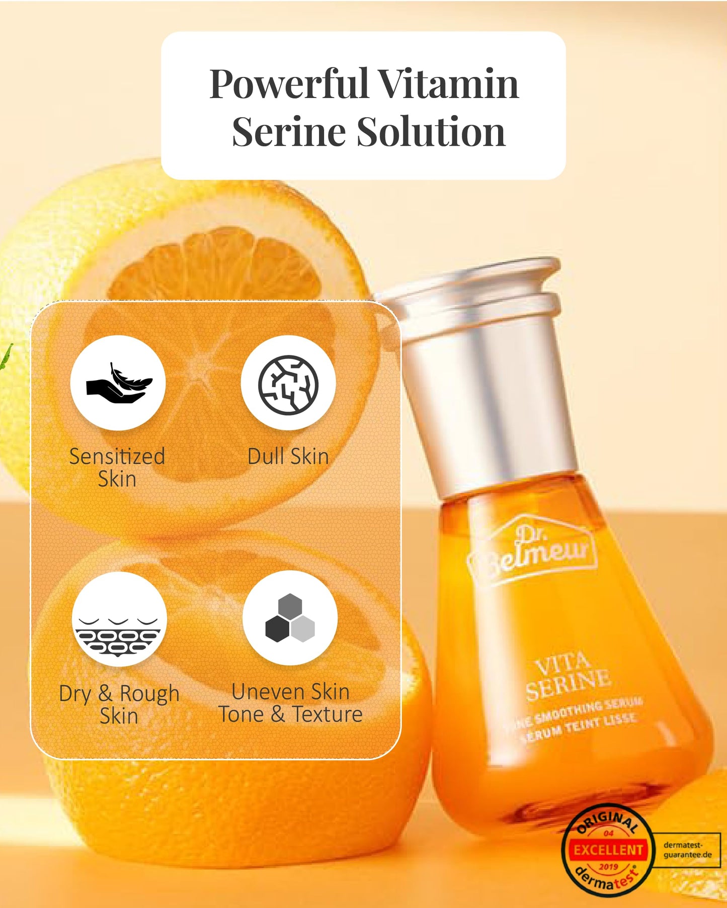 Dr. Belmeur Vitamin Serine (Serum Set, 2.5fl oz, 3 Pieces) - Lightweight Ampoule for Healthy, Clear Complexion. Korean Skincare by LG Beauty. Vitamin C & B3, Provitamin B5