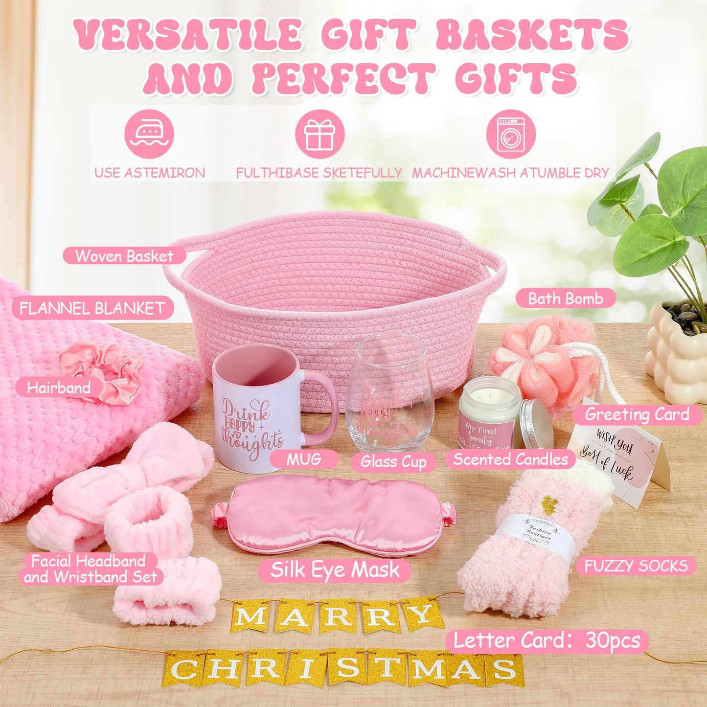 Zopeal Graduation Gift Basket Set for Women 2026 Congratuations Grad Teacher Appreciation Birthday Gifts Relaxing Spa Thinking of You Gift for Her Graduates Nurse Friend Sister(Pink)