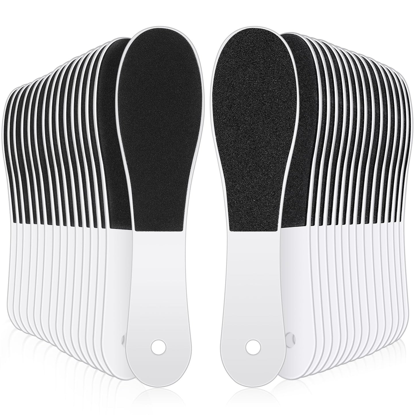 Lothee 30 Pack Foot File Foot Callus Remover Double Sided Professional Sandpaper Pedicure Tool Feet Scrubber Sander Feet Rasp for Dead Skin Cracked Heel Women Manicure Beauty Spa, 100/180 Grit, White