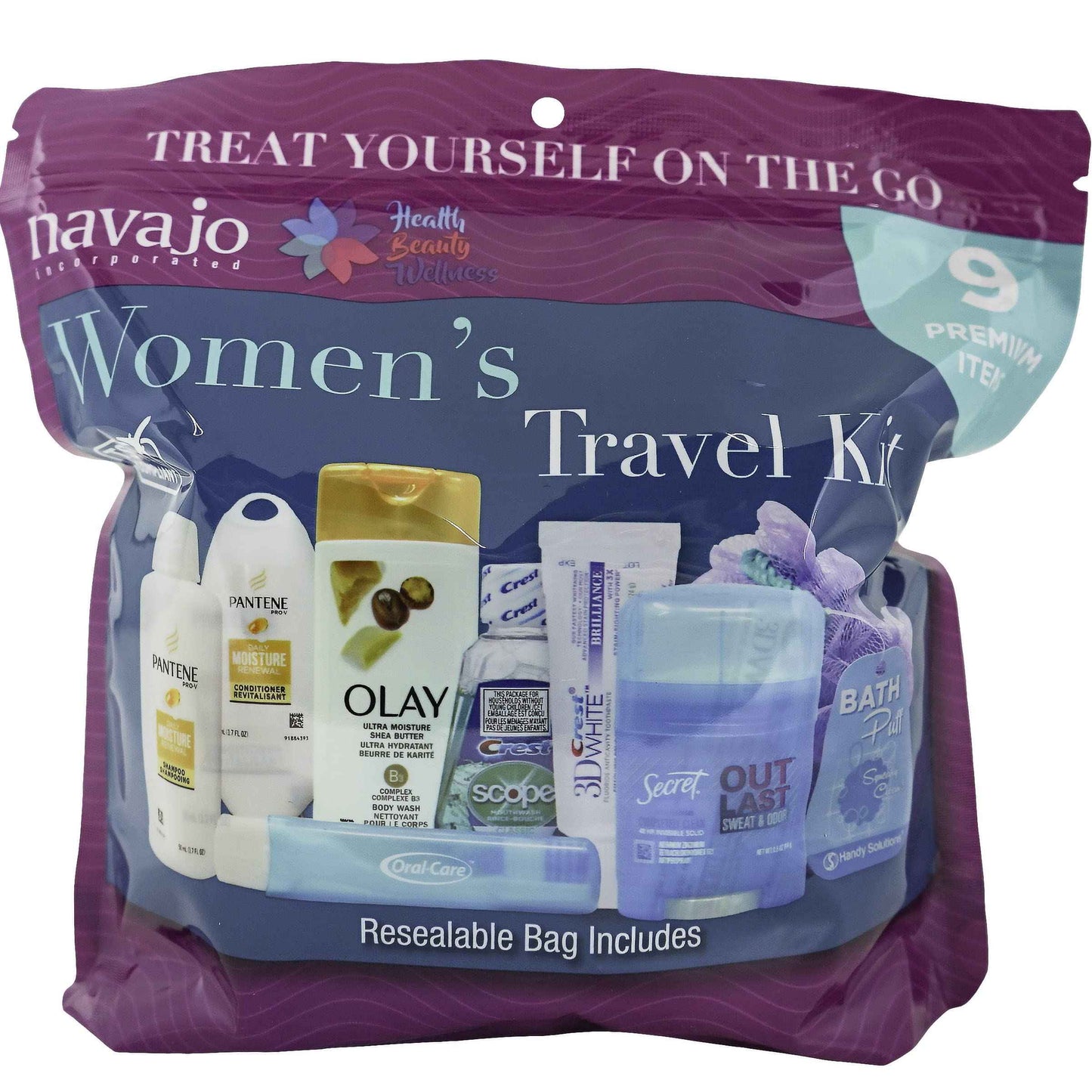Handy Solutions 9 Piece Resealable Women's Travel Kit