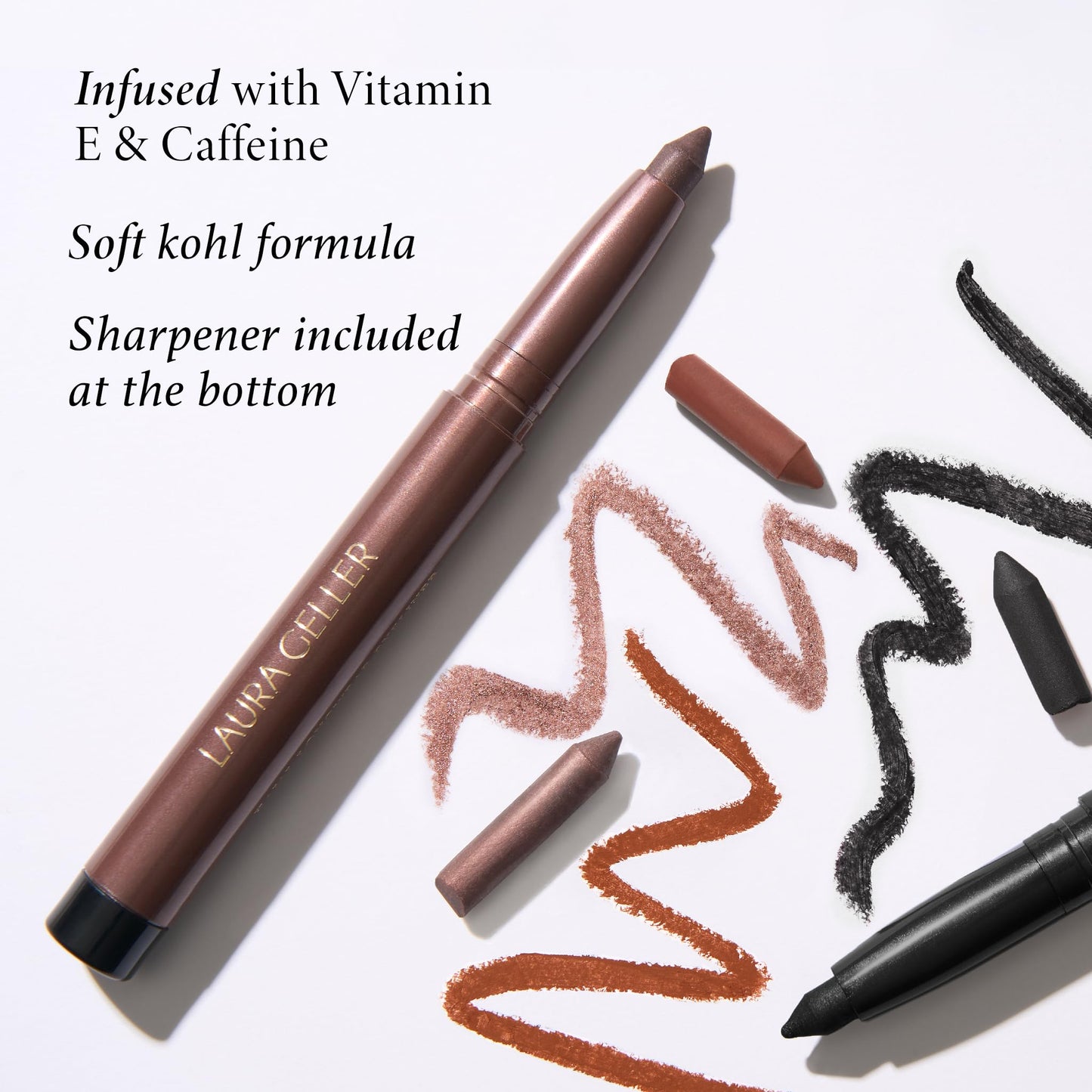 LAURA GELLER NEW YORK Kajal Longwear Kohl Eyeliner Pencil Duo, Midnight Blue + Deep Black