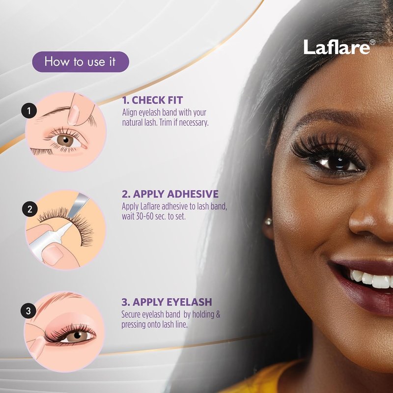 Laflare 3D False Eyelashes - Russian Volume Strip Lashes | Fluffy, Wispy, Lightweight | Faux Mink D Curl, 3-Pack Combo