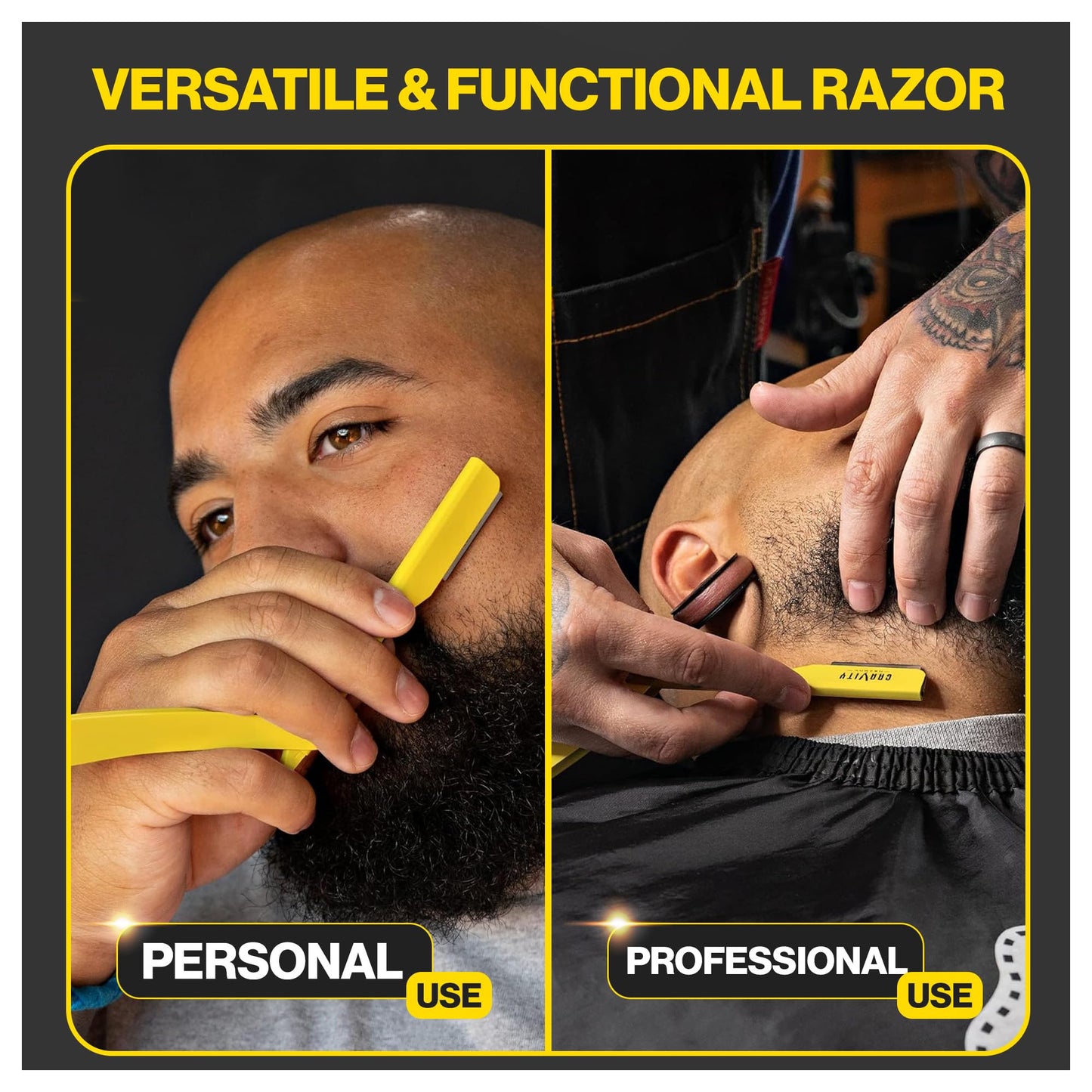 Professional Straight Razor - Ultra Exposed Straight Razor Kit with 10 Gravity Premium Blades, 2mm Exposed ("The OG")