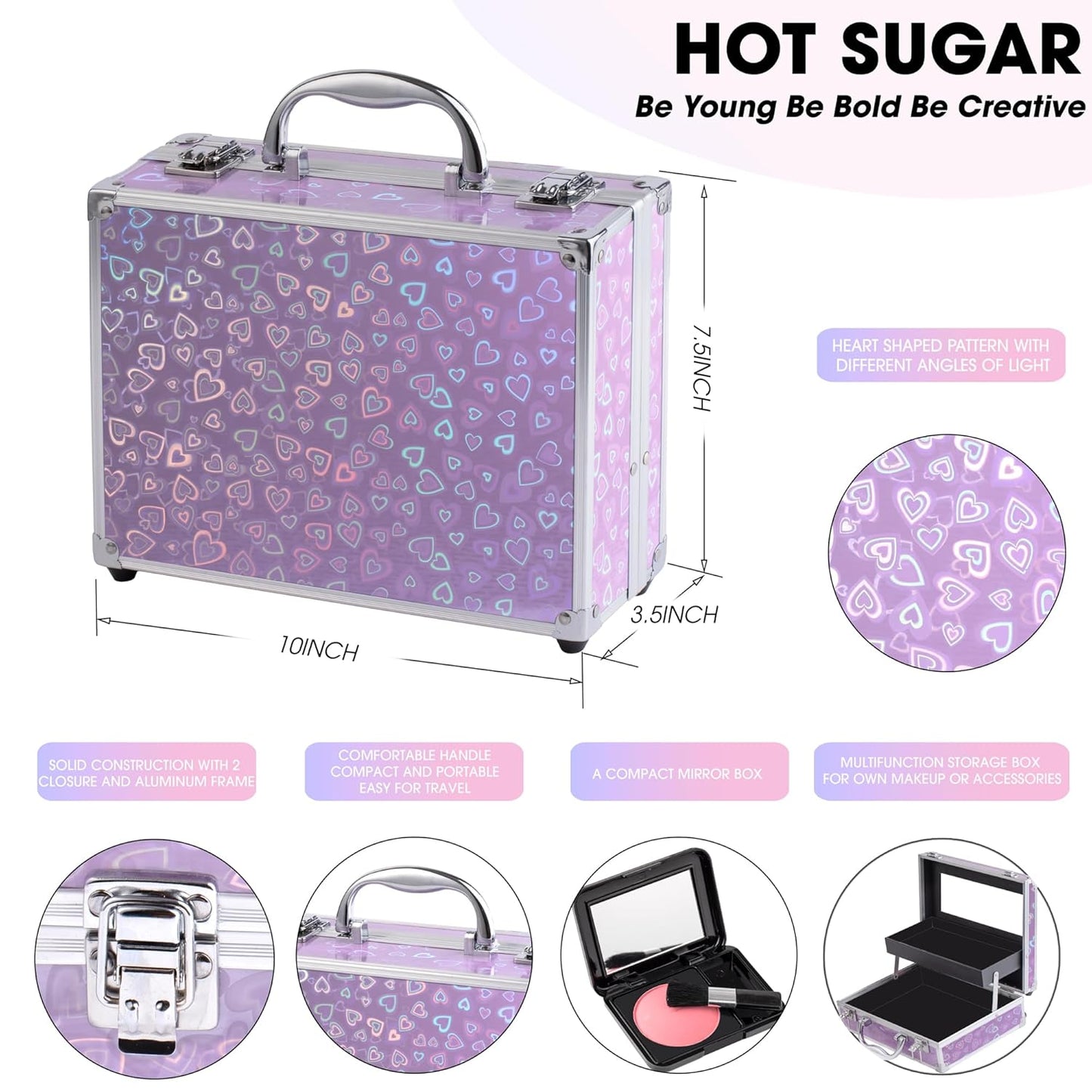 Ultimate All-in-One Makeup Kit for Teen Girls | 52 Shades & Accessories - Perfect Gift Set (Purple Love)