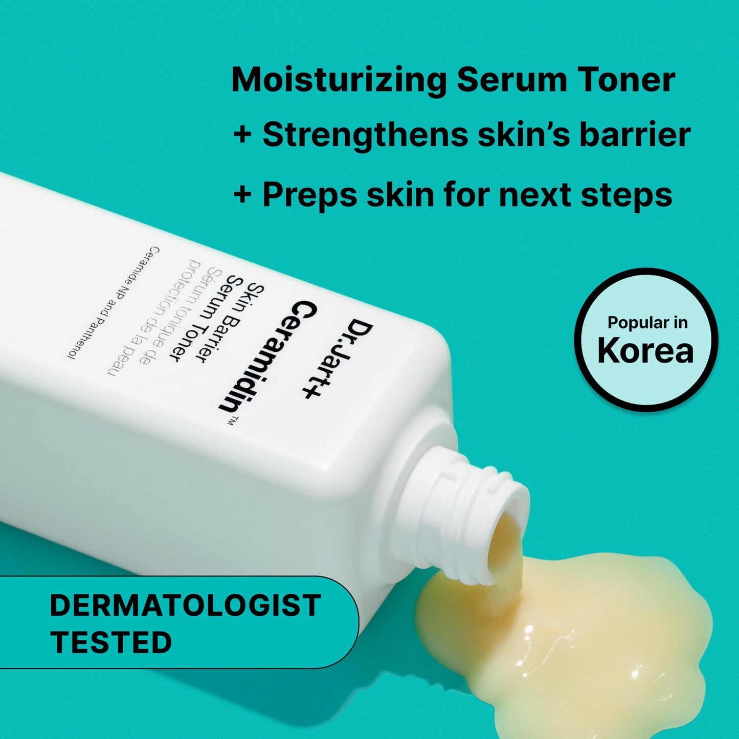 Dr.Jart+ Ceramidin Skin Barrier Repair Korean Face Serum Toner with Ceramides | Milky Toner | Korean Skin Care, 5.07 Fl Oz