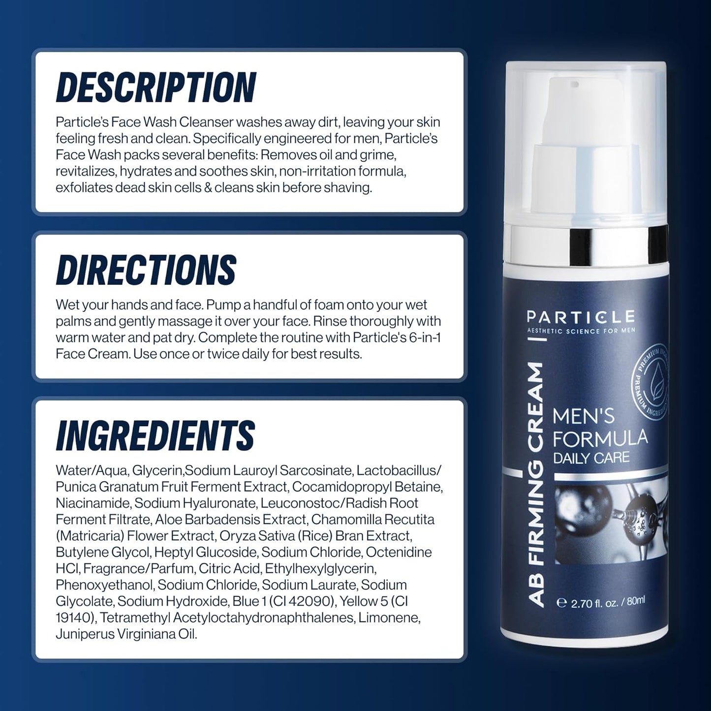 Men's Anti-Aging Face Wash - Daily Moisturizing Cleanser | Hydrates & Revitalizes All Skin Types (5.07 Oz)