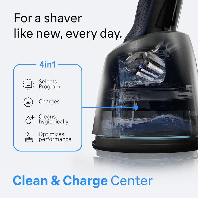 Braun Electric Razor for Men Series 6 with Precision Trimmer, Extra Shaver Head, 4-in-1 Clean & Charge Center, Travel Case, S6 6177ps