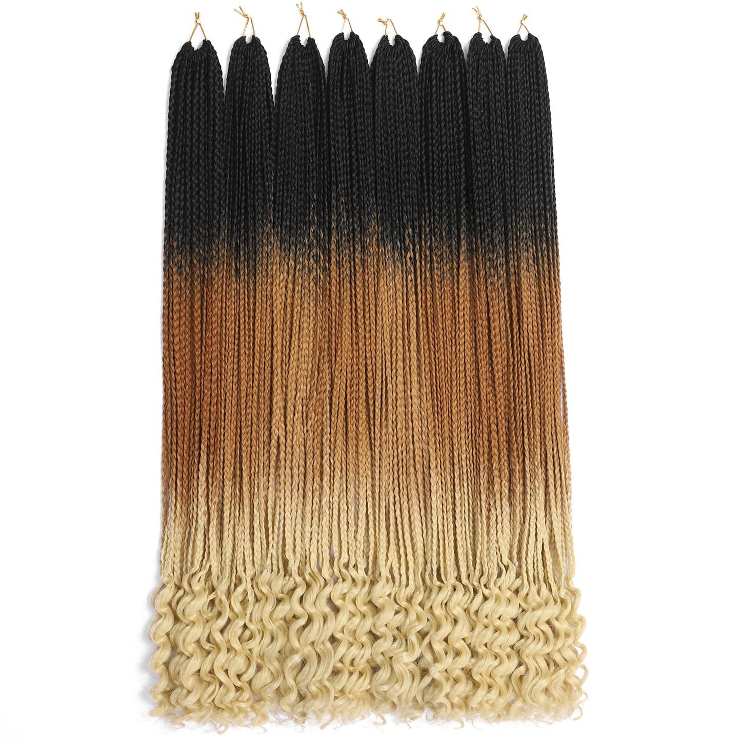 144 Strands Goddess Crochet Box Braids with Curly Ends30 Inch Pre Looped Box Crochet Hair 8 Packs CurlyCrochet Braids for Black Women