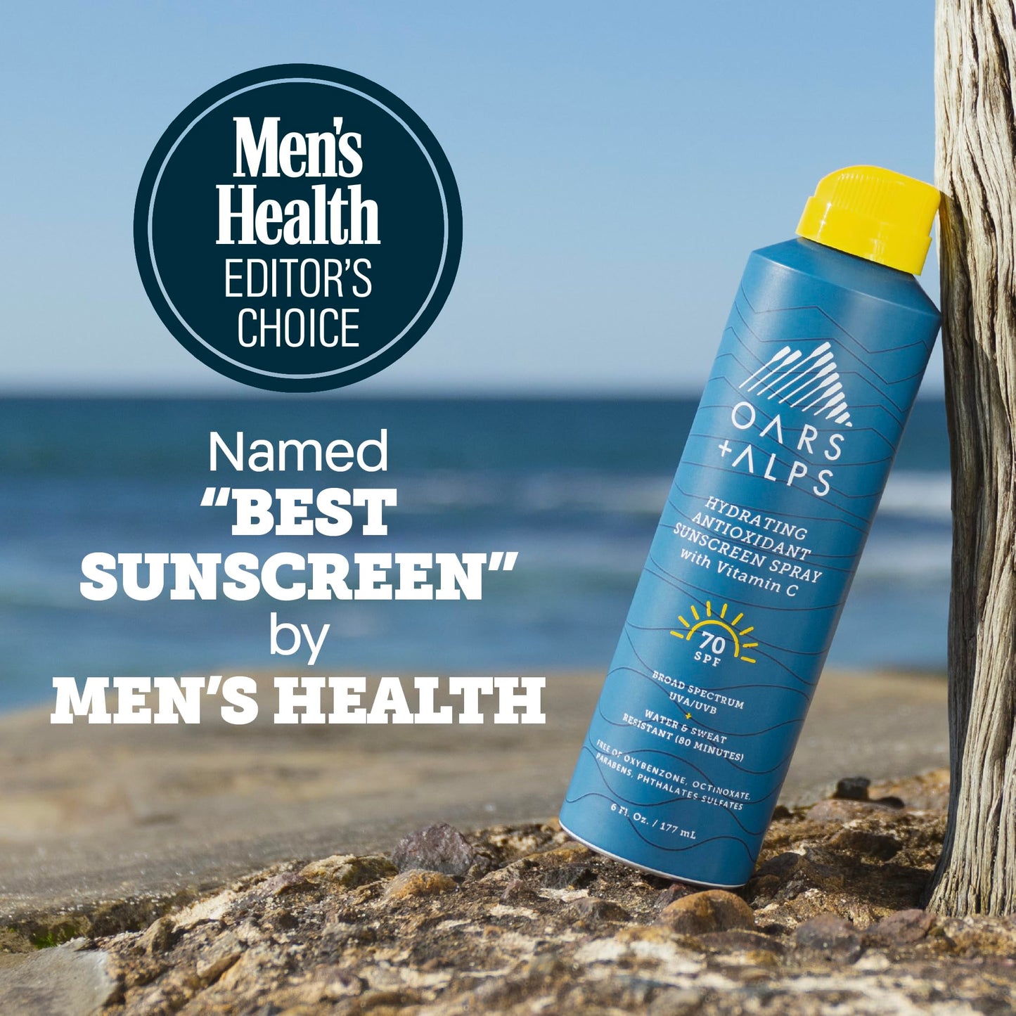 Oars + Alps SPF 70 Face & Body Broad Spectrum Sunscreen Spray | Fast-Absorbing, Lightweight, Non-Greasy, Hawaii Reef Act 104 Compliant, Water-Resistant, Octinoxate + Oxybenzone Free, 6 Oz, 2 Pack
