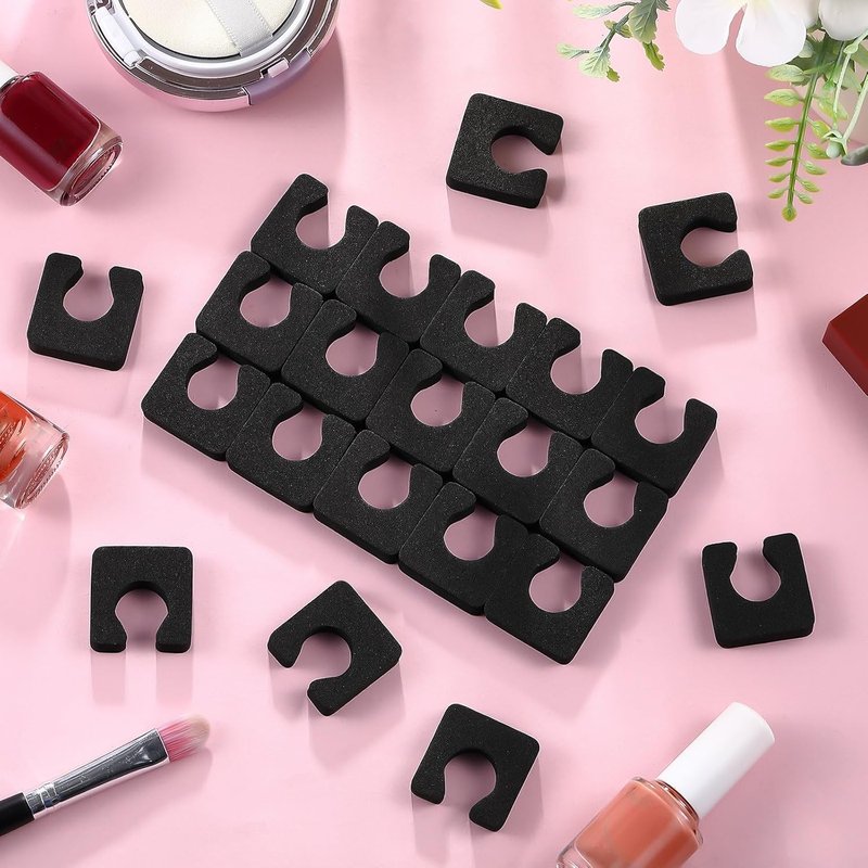 Toe Separators - 1000 Pcs Soft Foam Individual Dividers for Comfortable Pedicure | Black