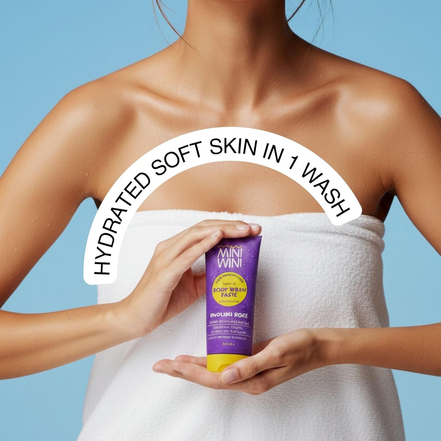 Aloe-Based 2-in-1 Body Wash Paste - Waterless Shower Gel for Face & Body | TSA Approved, Vegan, 100g (3.2 fl oz)