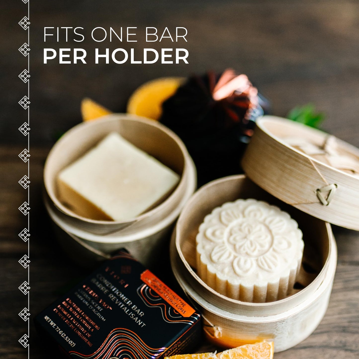 VIORI Natural Bamboo Bar Holder, Shampoo Bar, Conditioner Bar and Bar Soap Holder, Eco Friendly Hair Care