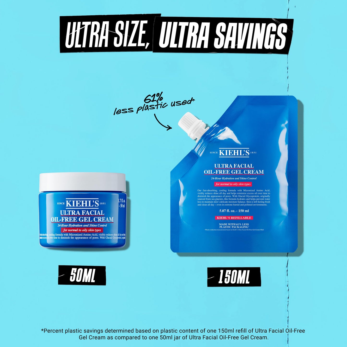 Kiehl's Ultra Facial Oil-Free Moisturizer, Shine-Reducing Gel Cream for Oily to Normal Skin, Hydrates Skin for 24 Hours, Visibly Minimizes Pores, Non-comedogenic, Fragrance-free - 0.95 fl oz