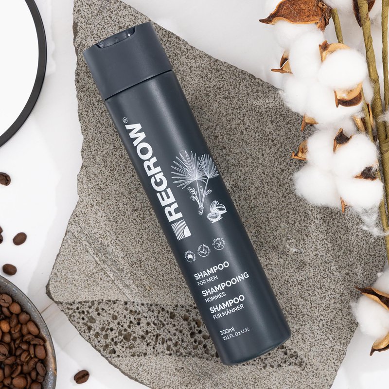 REGROW Mens Shampoo for Thicker, Stronger Hair, Cleanses the Scalp and Helps Reduce Hair Loss and Thinning with Caffeine, Biotin and Niacinamide, Sulfates and Paraben Free 10.14 Fl. Oz