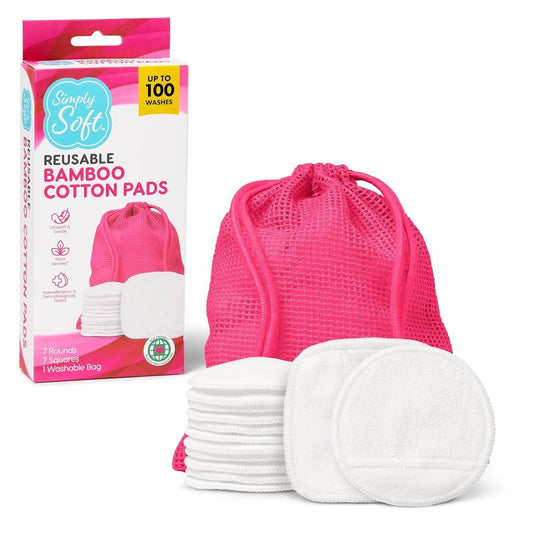 Reusable Cotton Rounds - Makeup Remover Pads for All Skin Types | 14 Count, Sustainable & Dermatologically Tested
