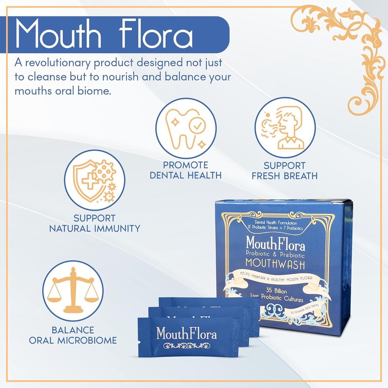 Probiotic & Prebiotic Mouthwash for Adults - Dry Mouth & Oral Thrush Relief | 30 Pack