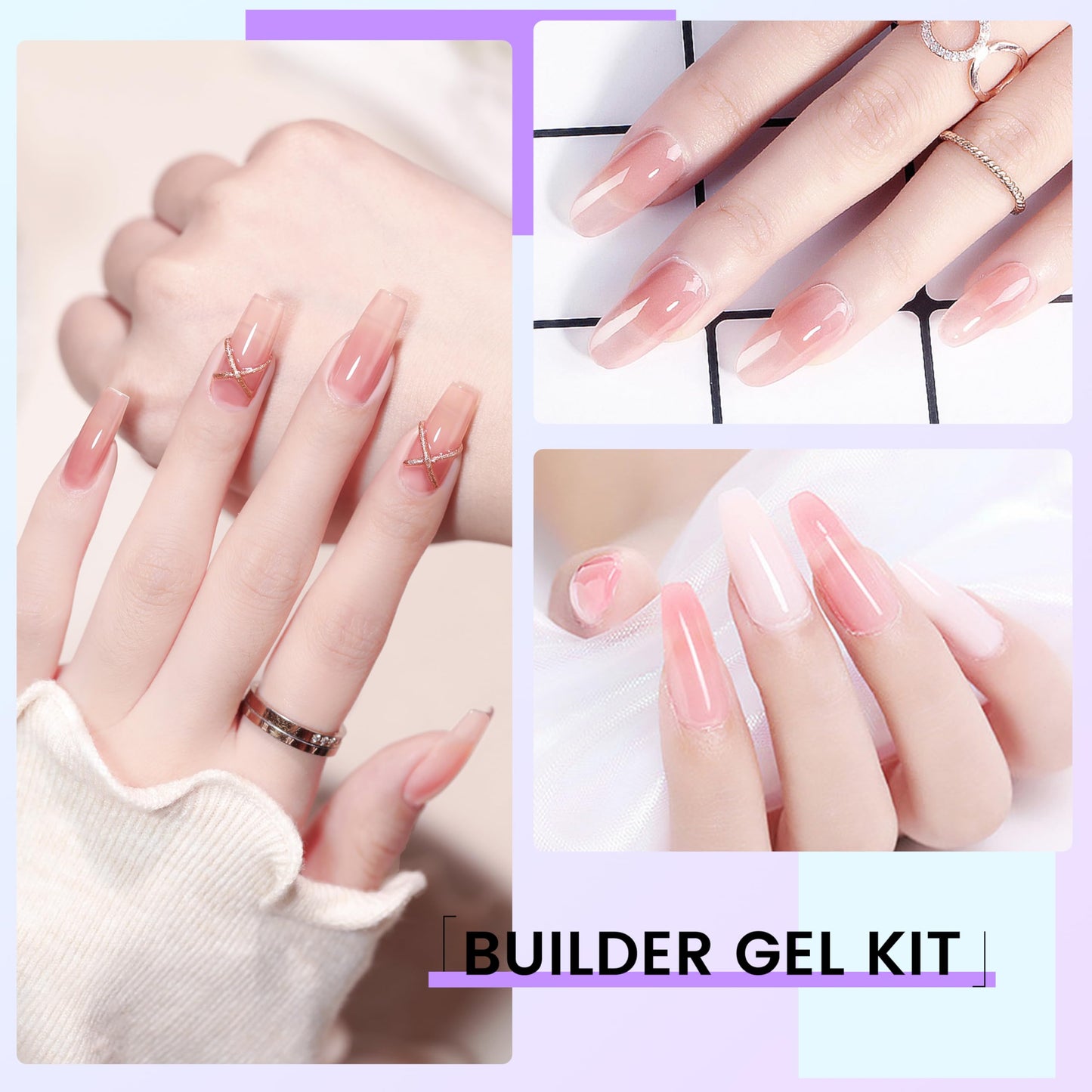 Hard Gel Builder Gel for Nails Long-lasting Strong Hand Nude 3D Sculpting for Nail Extension 5.3fl.oz (nude, 5.3fl.oz)