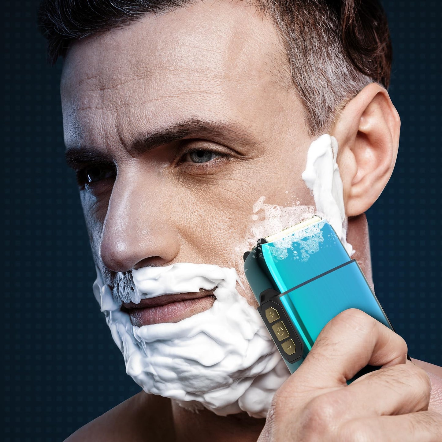 Electric Razor for Men Face, Bazivve Electric Shavers for Men, Foil Shaver with 3 Adjustable Speeds, Rechargeable Waterproof Close Shave Trimmer with LED Display for Face/Beard/Head Shavers (Blue)