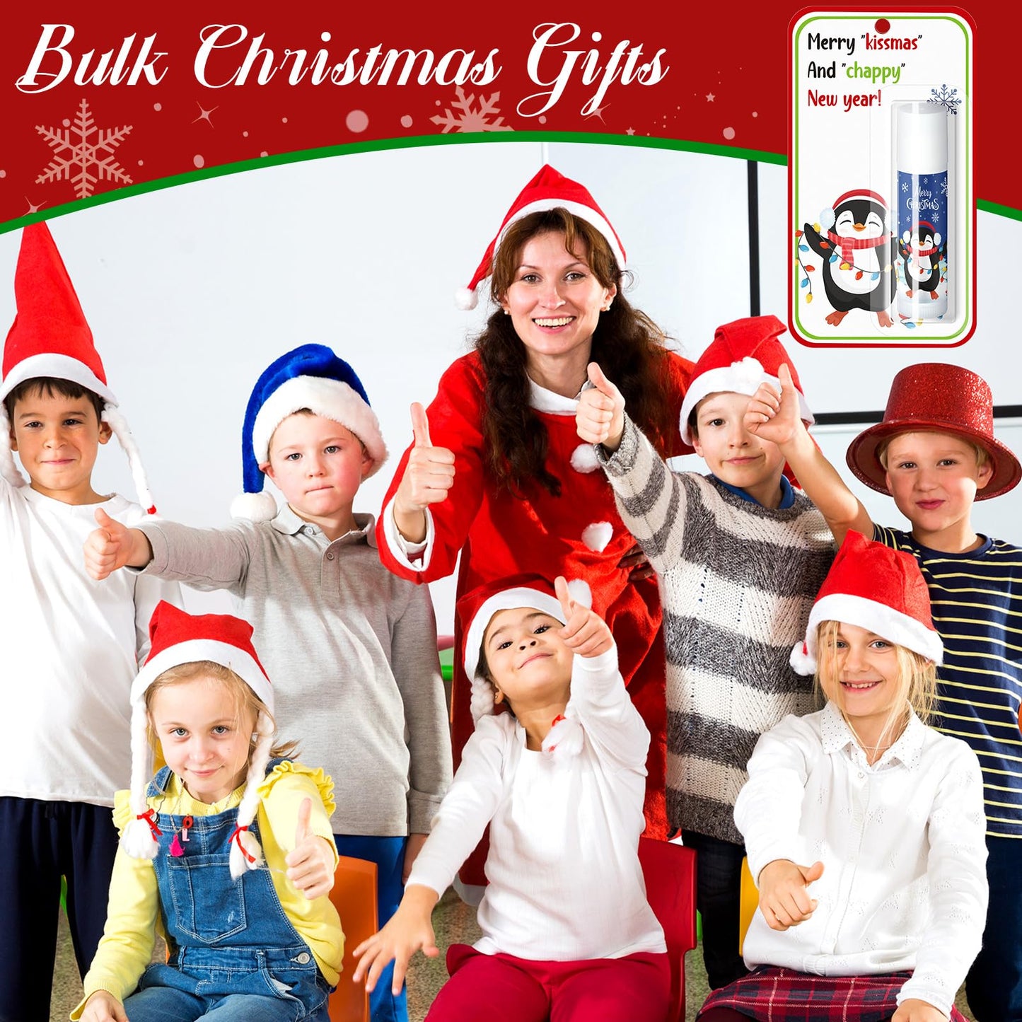 Sacubee 60 Pack Christmas Lip Balms Bulk Christmas Stocking Stuffers Party Favor Gifts Holiday Appreciation Holiday Lip Moisturizer Gifts for Women Coworkers Teacher Employee Adults Staff Team
