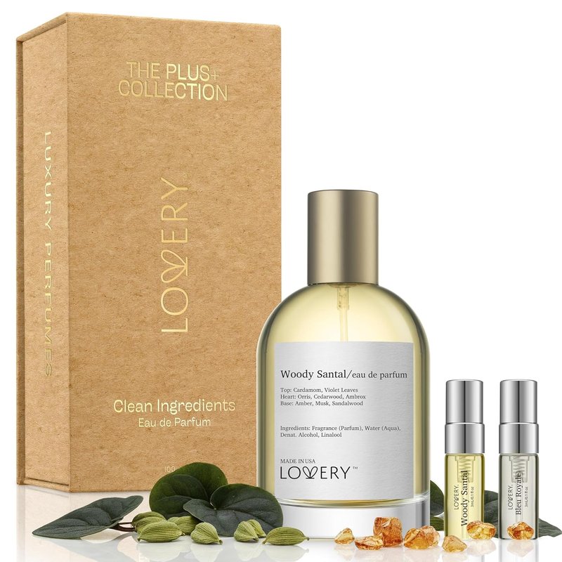 Woody Santal Sandalwood Perfume - Unisex Eau De Parfum with Travel Spray | 100ml + 2ml Clean Ingredients