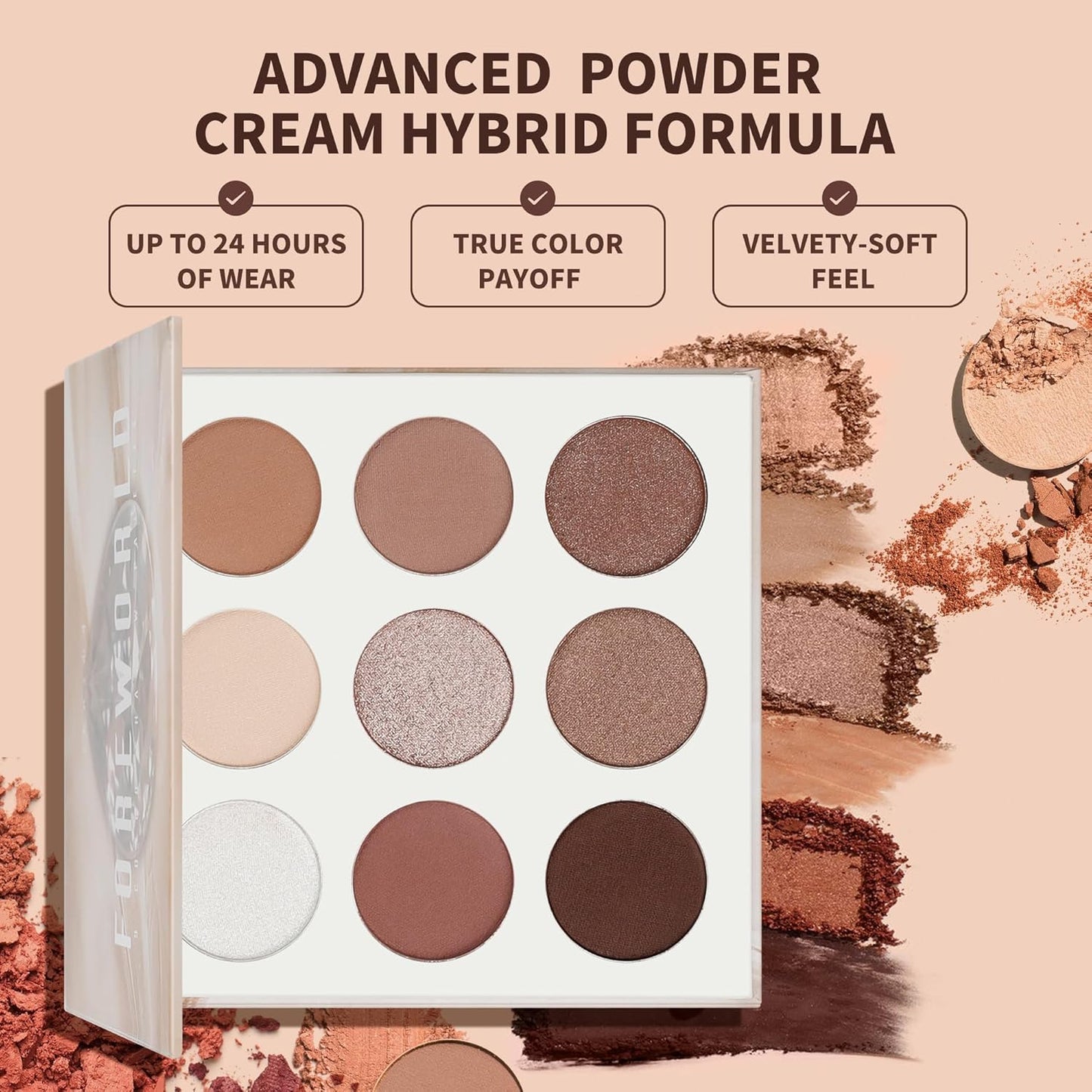 Docolor Neutral Eyeshadow Palette - 9 Colors for Stunning Nude & Brown Looks | Velvety, Highly Pigmented Finishes