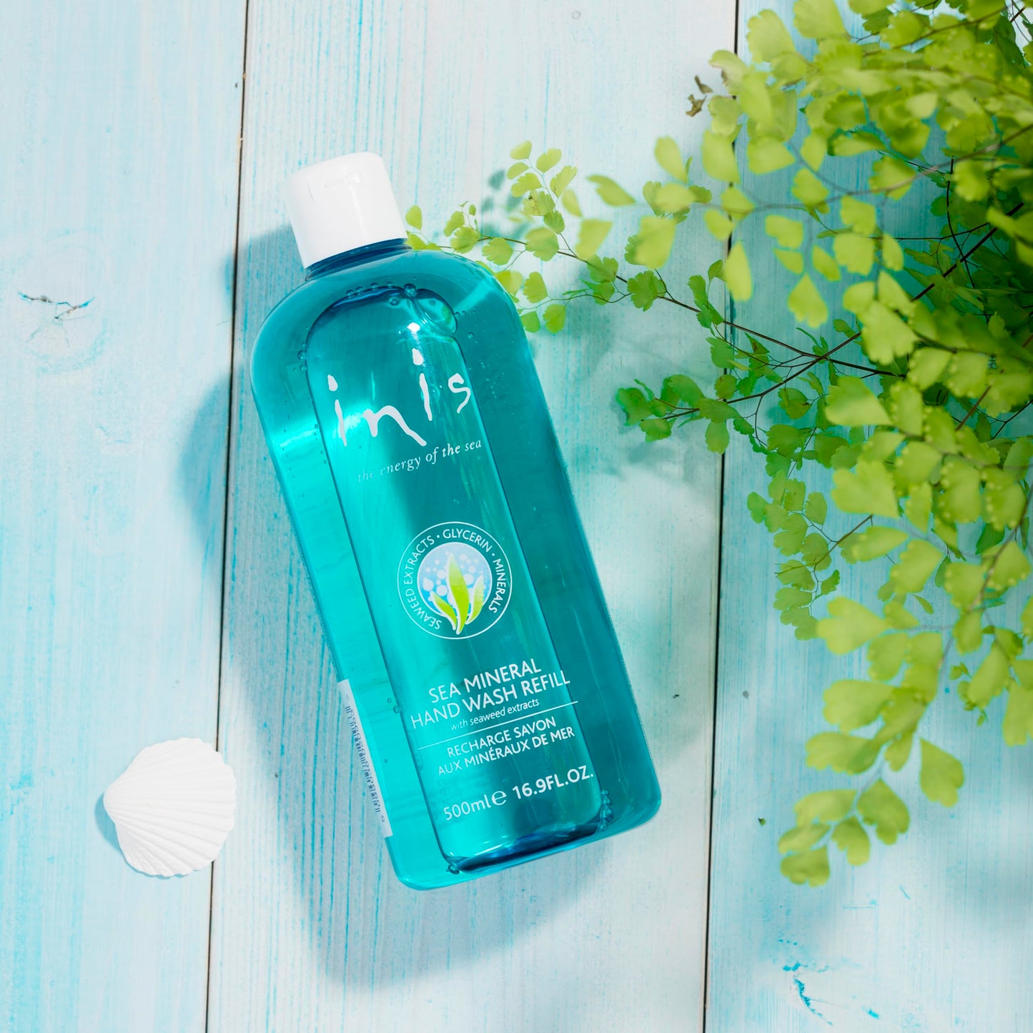 Inis the Energy of the Sea - Sea Mineral Hand Wash Refill for Women and Men, Large Liquid Hand Soap Refill with Seaweed Extract and Aloe Vera, Clean Ocean Fresh Scent, 16.9 fl oz