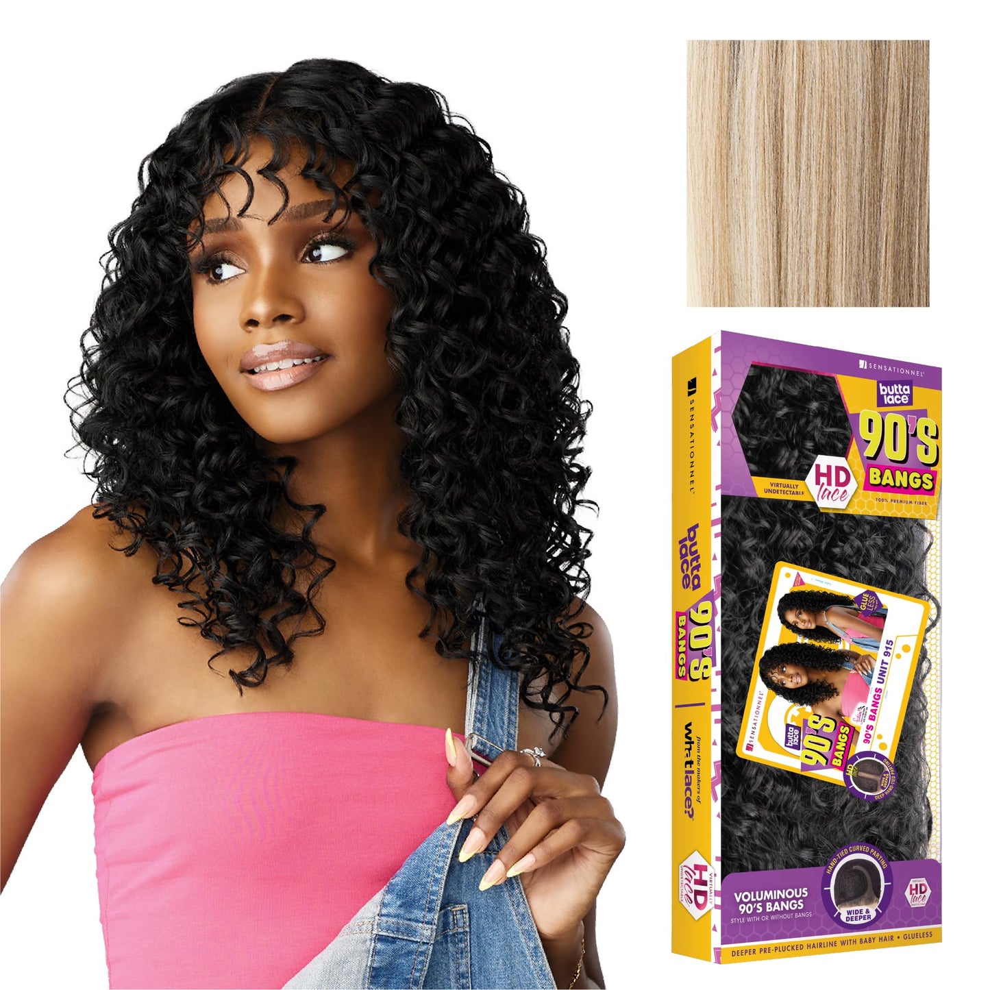 Sensationnel Butta Lace 90s Bangs Wig-Unit 915, BALAYAGEASHBLONDE