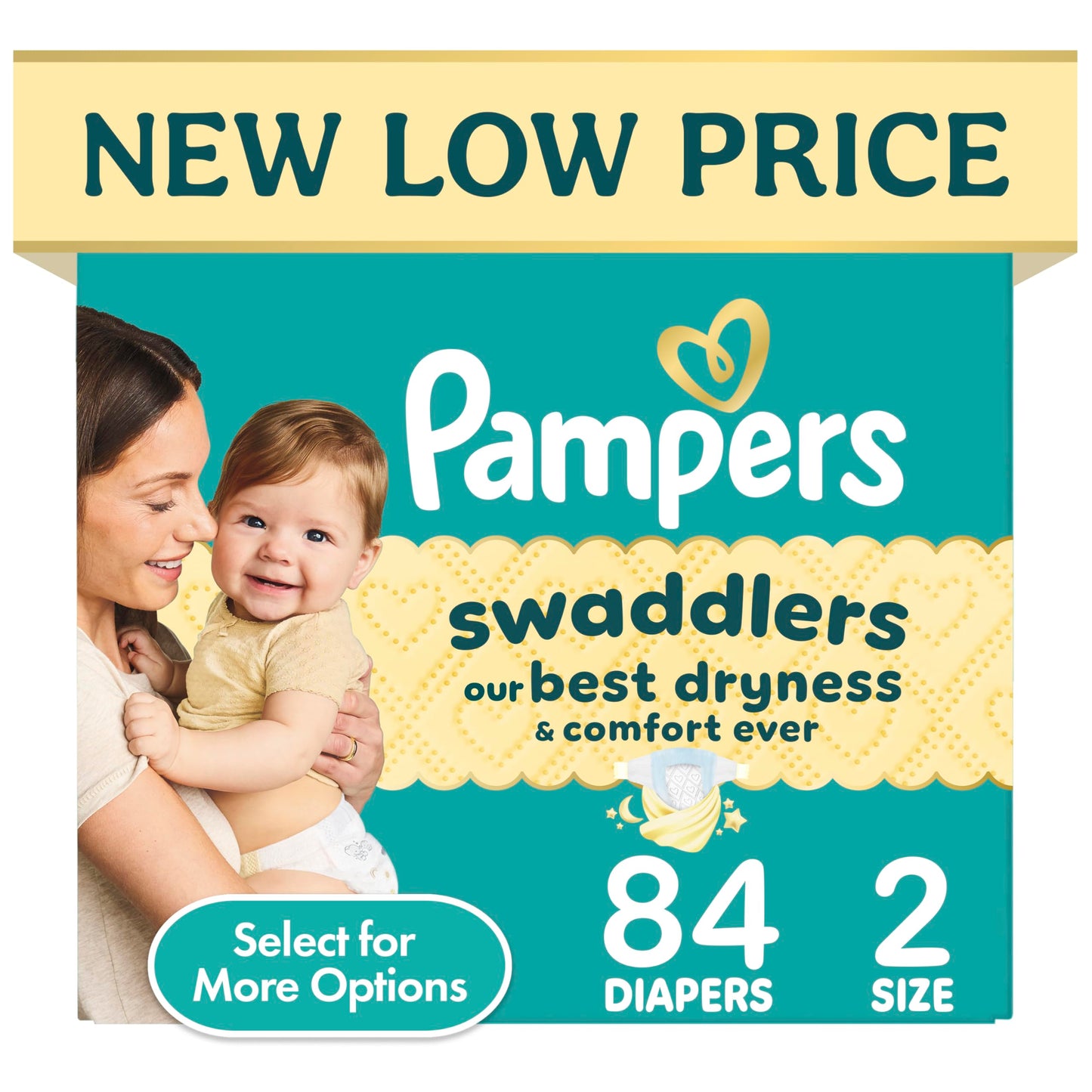 Pampers Swaddlers Diapers, Size 2 (10-22 lbs), 84 Count, Hypoallergenic, Absorbent, Keeps Baby Dry and Comfortable, Skin Safe Disposable Baby Diaper