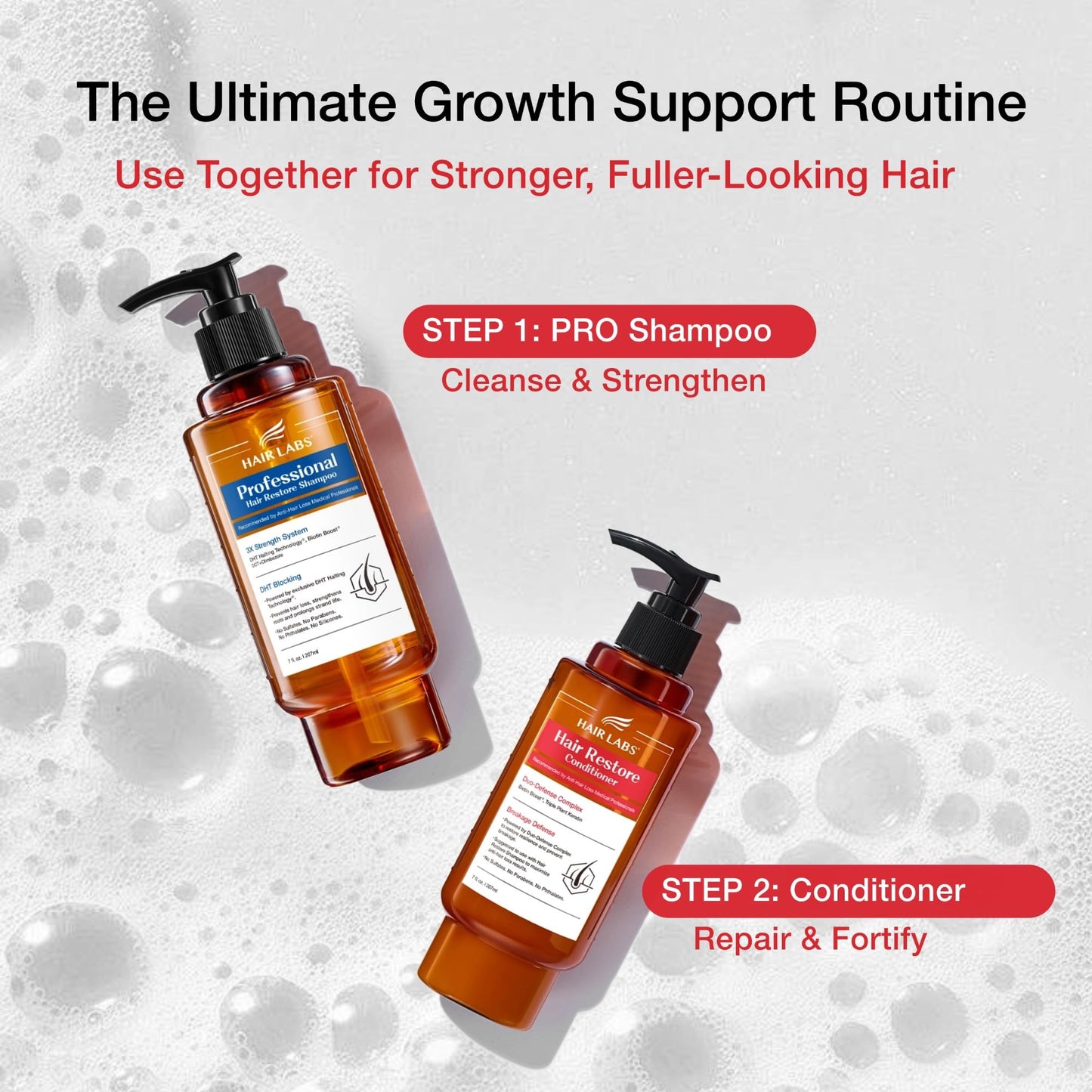Hair Labs Hair Conditioner for Dry Damaged Hair, Keratin & Biotin Conditioner for Men and Women, Sulfate Free Deep Moisturizing Conditioner for Breakage, Frizz & Thinning Hair, 7 Fl Oz