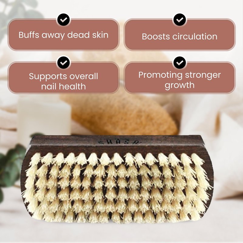 Since 1869 Hand Made In Germany Thermo Beech Wood Light Bristle Nail and Hand Brush
