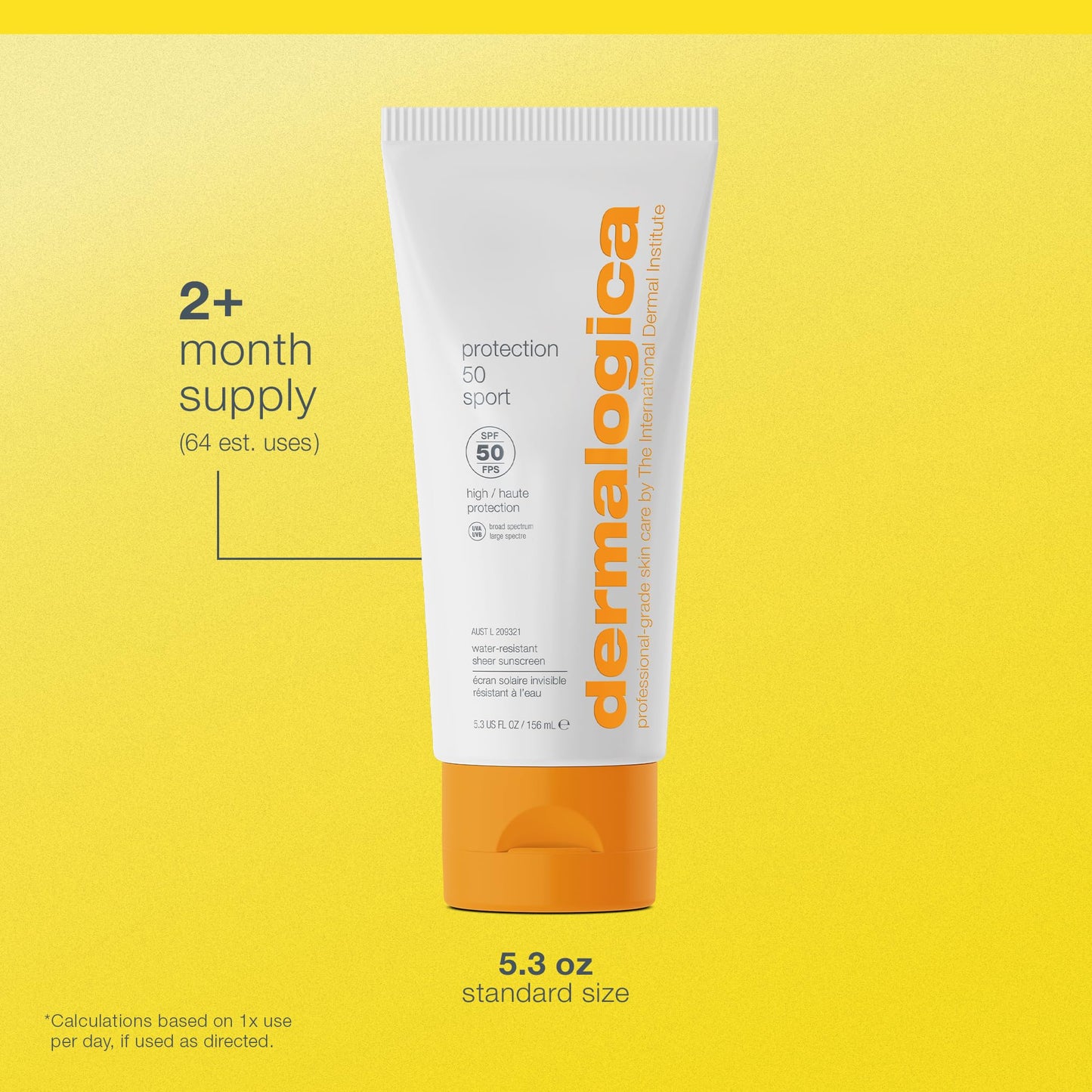 Dermalogica Protection 50 Sport Sunscreen SPF50 - Broad Spectrum Sunscreen Lotion for Face and Body, 5.3 Fl Oz