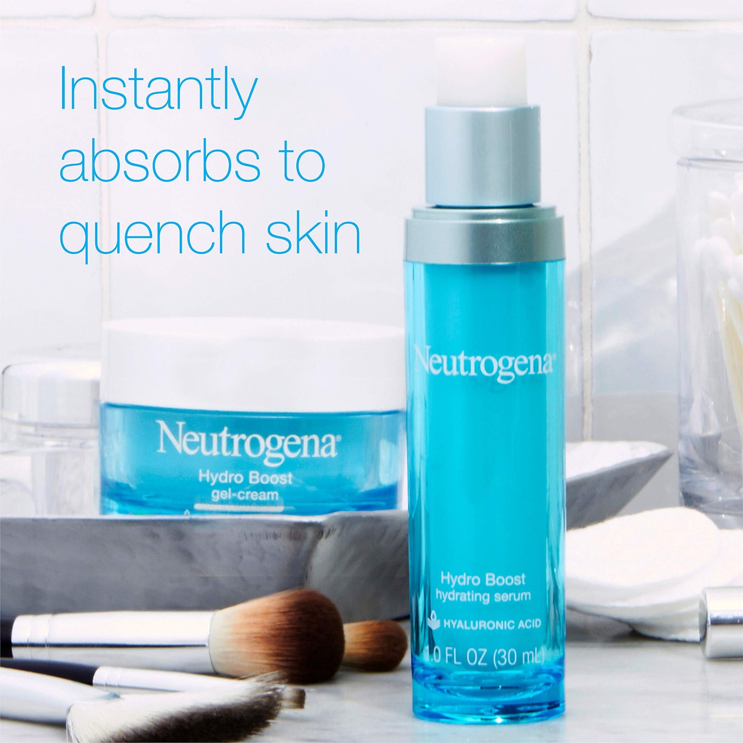 Neutrogena Hydro Boost Hydrating Hyaluronic Acid Serum, Oil-Free and Non-Comedogenic Face Serum Formula for Glowing Complexion, Oil-Free & Non-Comedogenic, 1 fl. oz (Pack of 2)