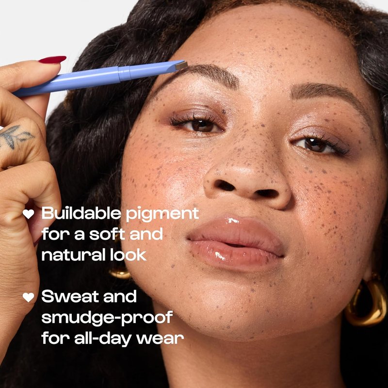 ALLEYOOP Swift Eyebrow Definer - All-In-One Pencil with Sharpener & Spoolie Brush | Water-Resistant, Vegan, Soft Brown