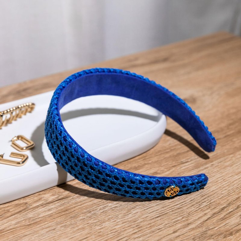 Lilly Pulitzer Women's Fashion Headband, Knit Fabric Headband, Blue Cloth Headband, Cute Hair Accessories for Women and Teen Girls, Blue Stream