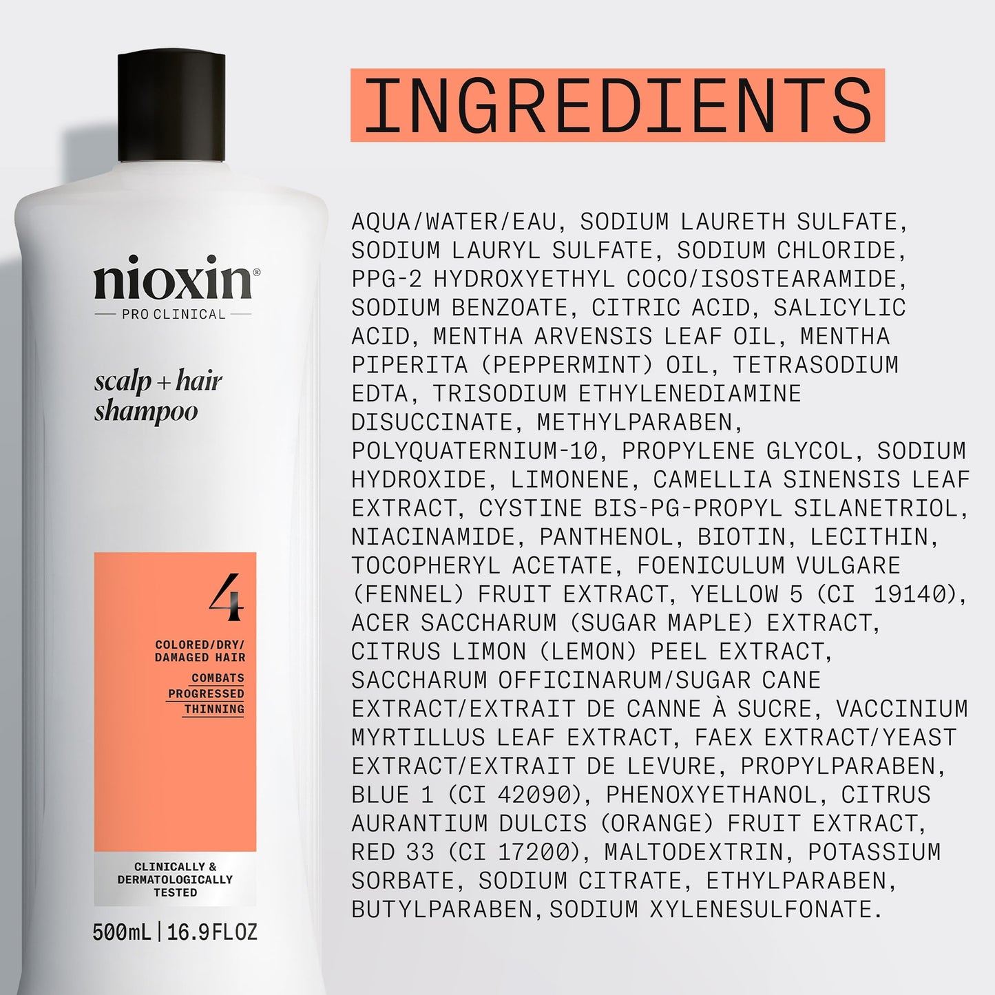 NIOXIN System 4 | Scalp Care | Thickening Shampoo | Colored Damaged Hair