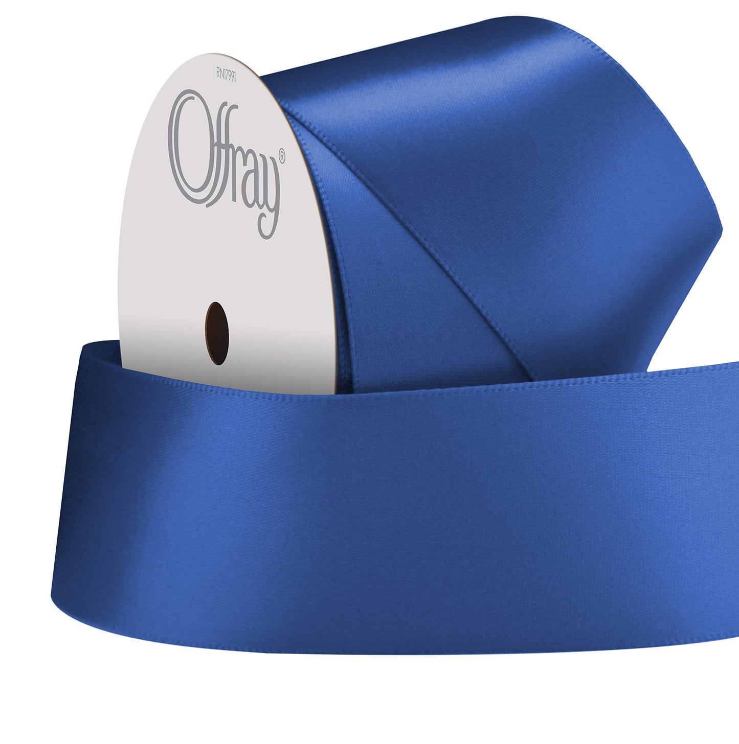 C.R. Gibson Berwick Offray 067086 1.5" Wide Single Face Satin Ribbon, Royal Blue, 4 Yds