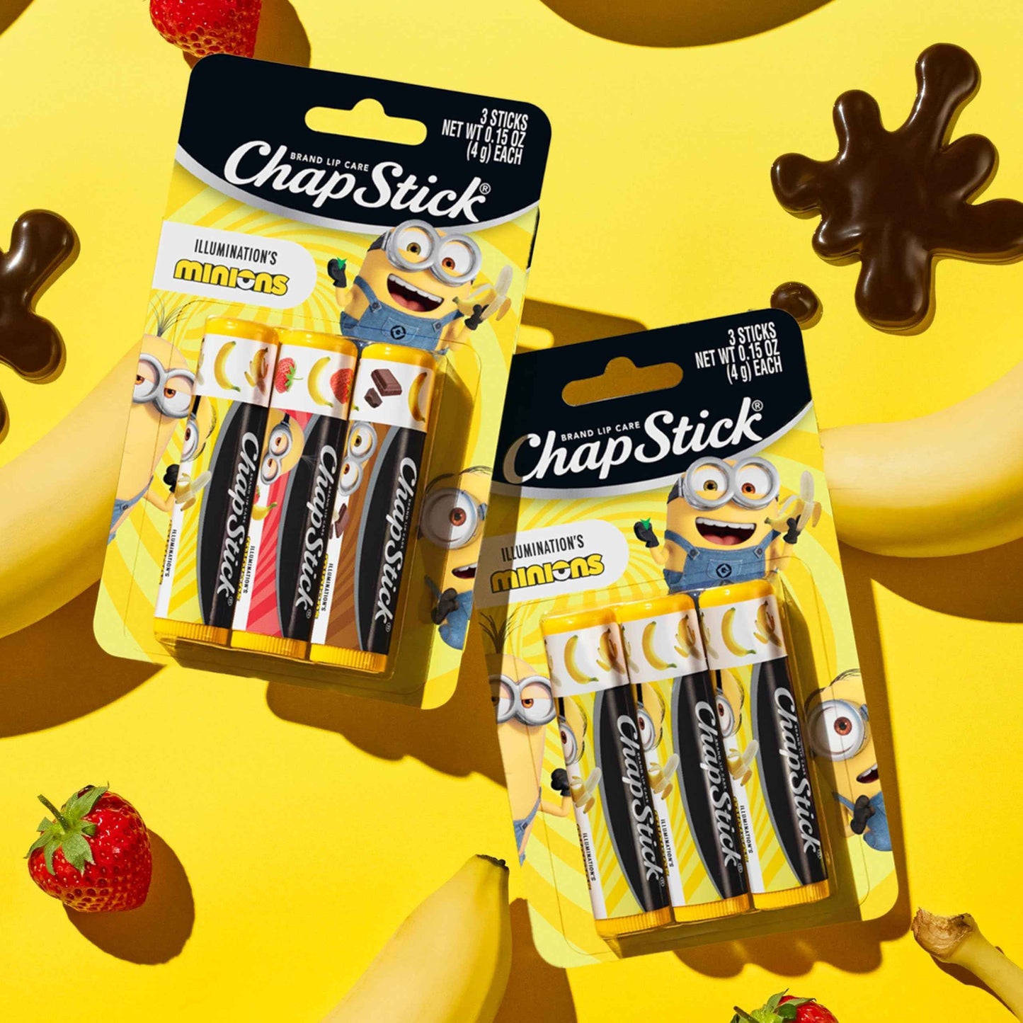 ChapStick Lip Balm, Minions Banana Variety Packs (12 Sticks), Party Favors for Kids, 0.15 Oz Ea