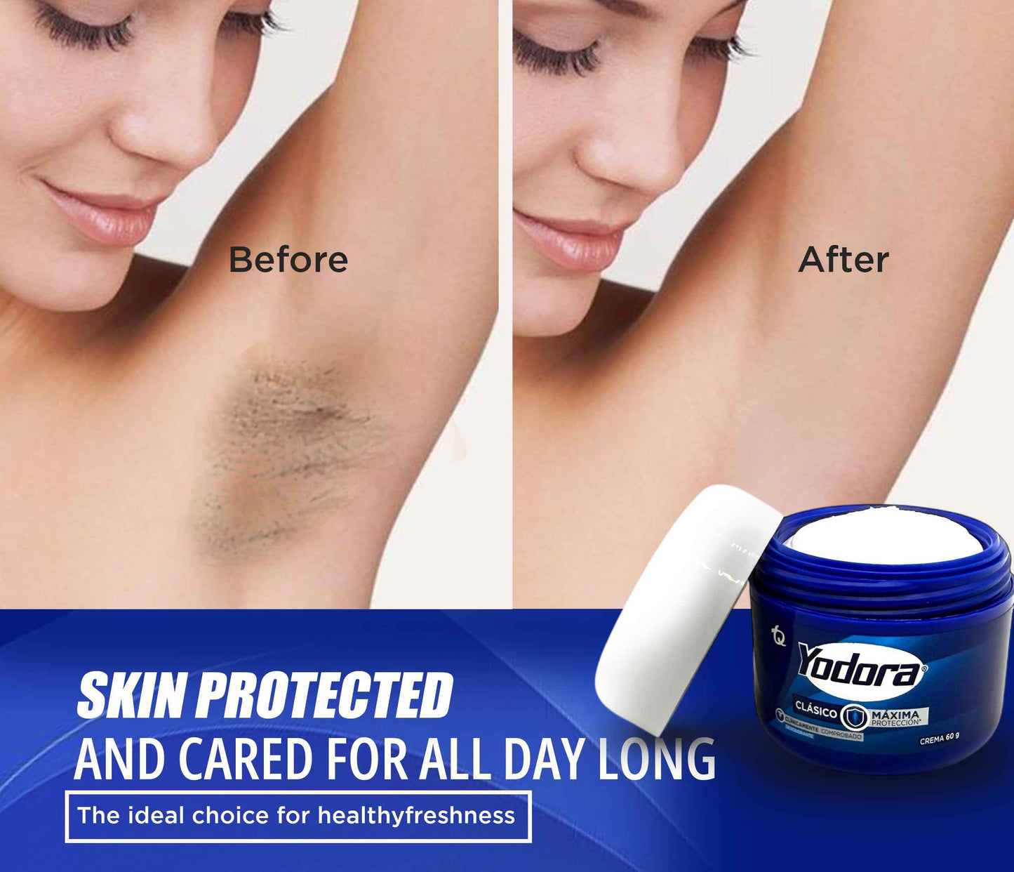 Two-pack for long-lasting freshness 60 gr - Yodora Clásico Cream Deodorant – Gentle Formula Formula for Sensitive Skin – Hydrating and Vegan Deodorant – 24-Hour Protection.