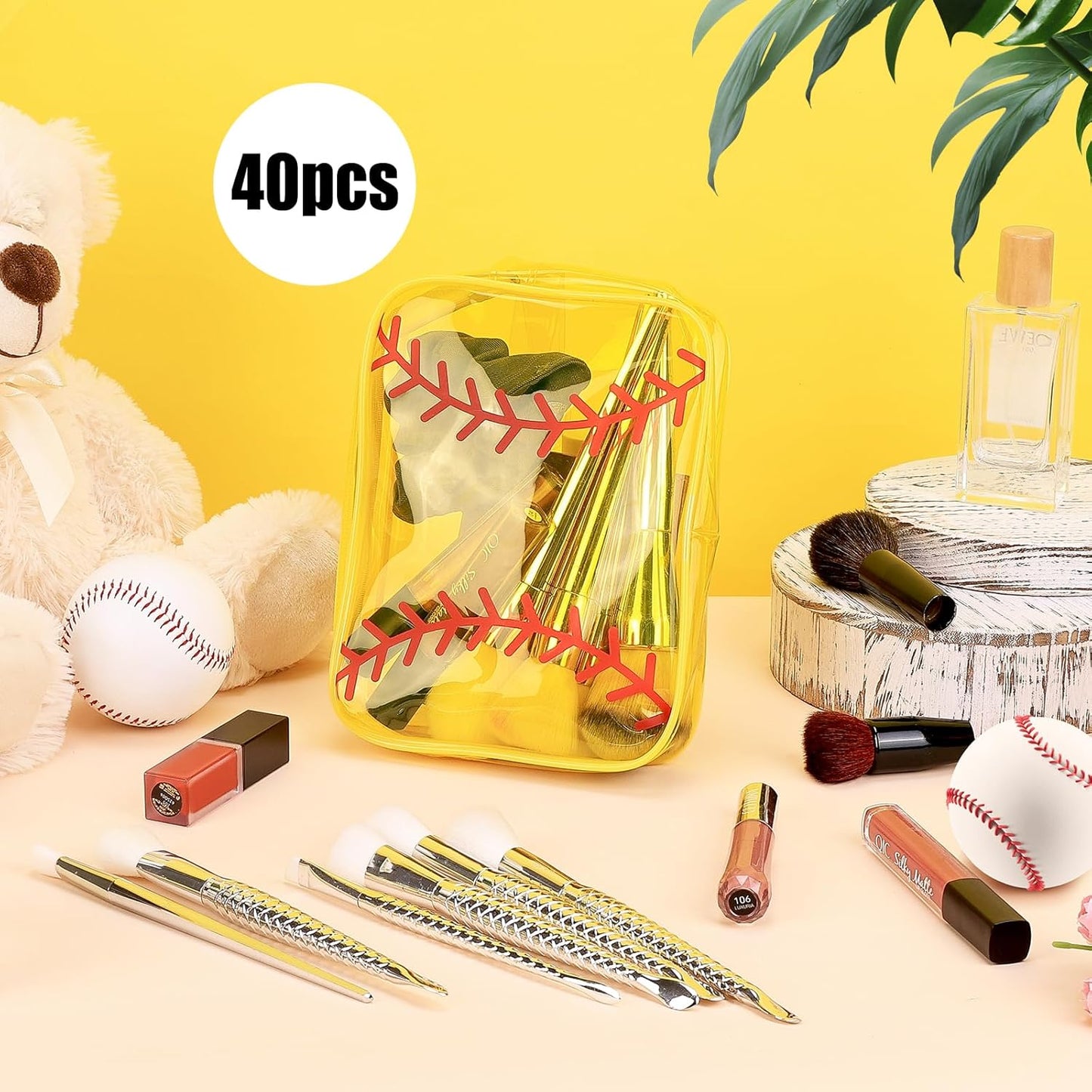 Softball Goodie Bags - 40 PCS Clear PVC Pouches | Waterproof Travel Organizers for Team Gifts