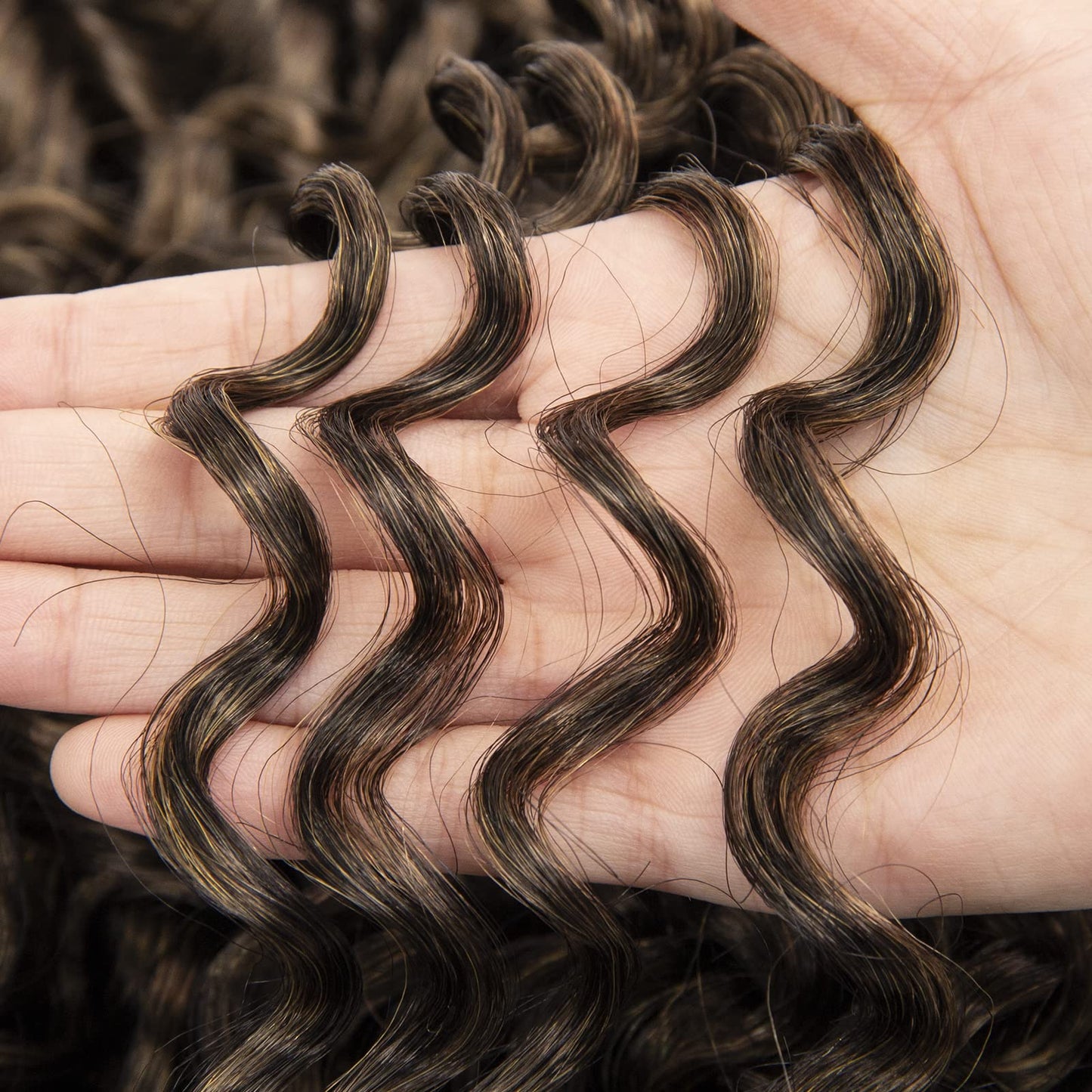 YXCHERISHAIR 8 Packs Curly Crochet Hair GoGo Curl Crochet hair for Women Deep Wave Braiding hair,Synthetic Bohemian Crochett Braid Water Wave Crochett hair Extensions(18inch, 1B/27)