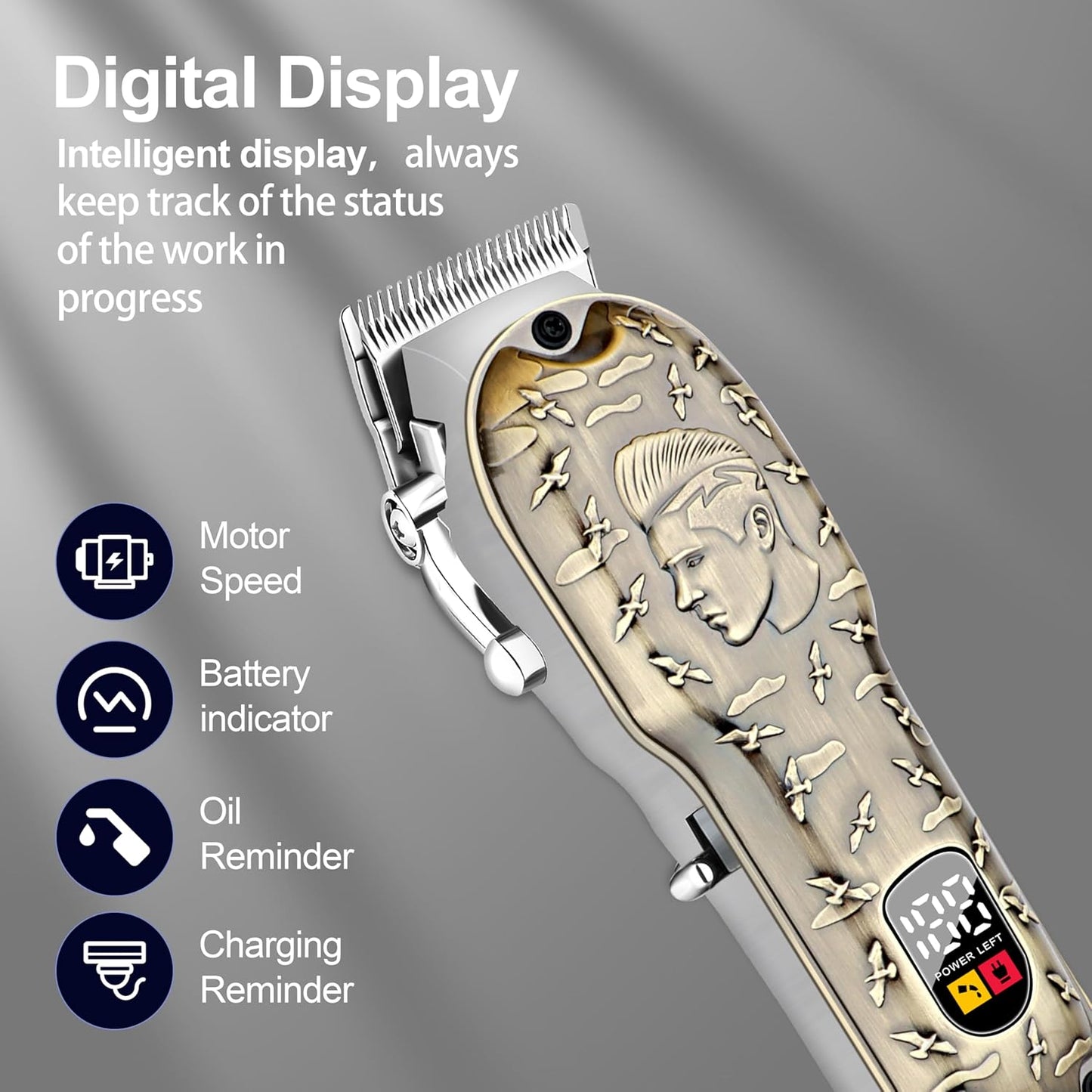 Professional Hair Clippers for Men - Cordless Trimmer Set with LED Display | Rechargeable Beard Shaver & Barber Kit