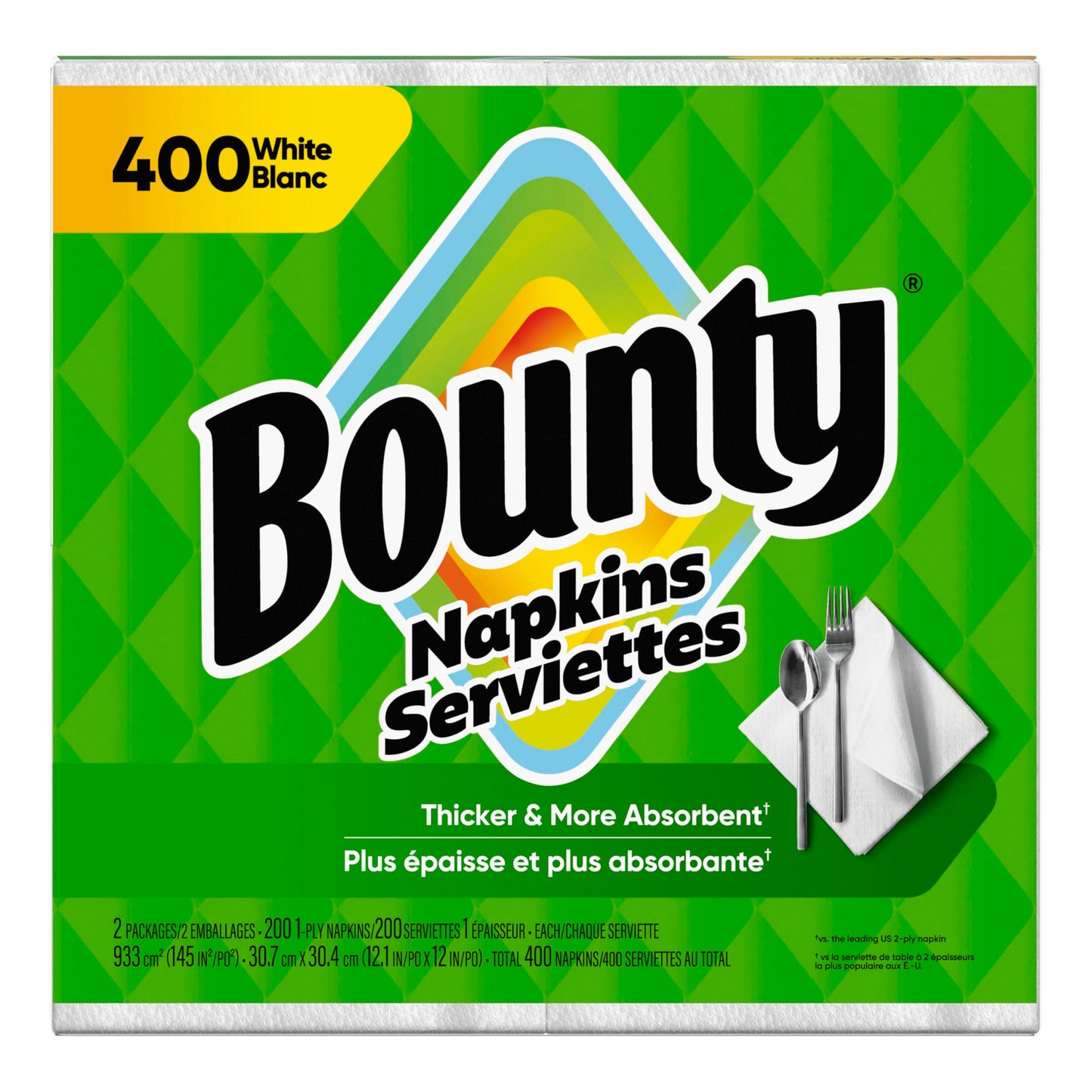 Bounty Paper Napkins, White, 400 Count