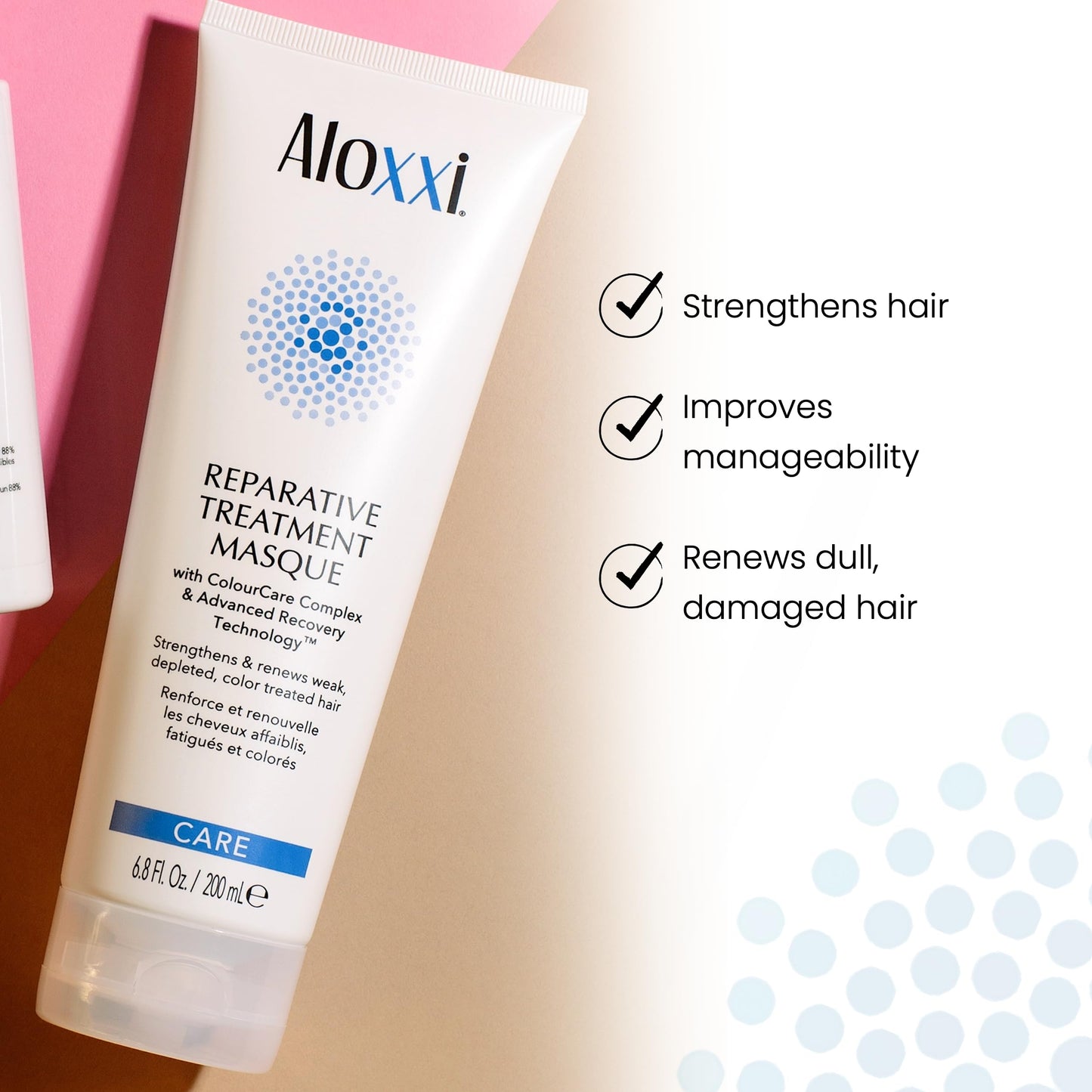 ALOXXI Repair Hair Mask for Color-Treated Hair Enriched with Keratin & Peptides, Deep Conditioning Treatment for Dull and Damaged Locks, 6.8 Fl Oz