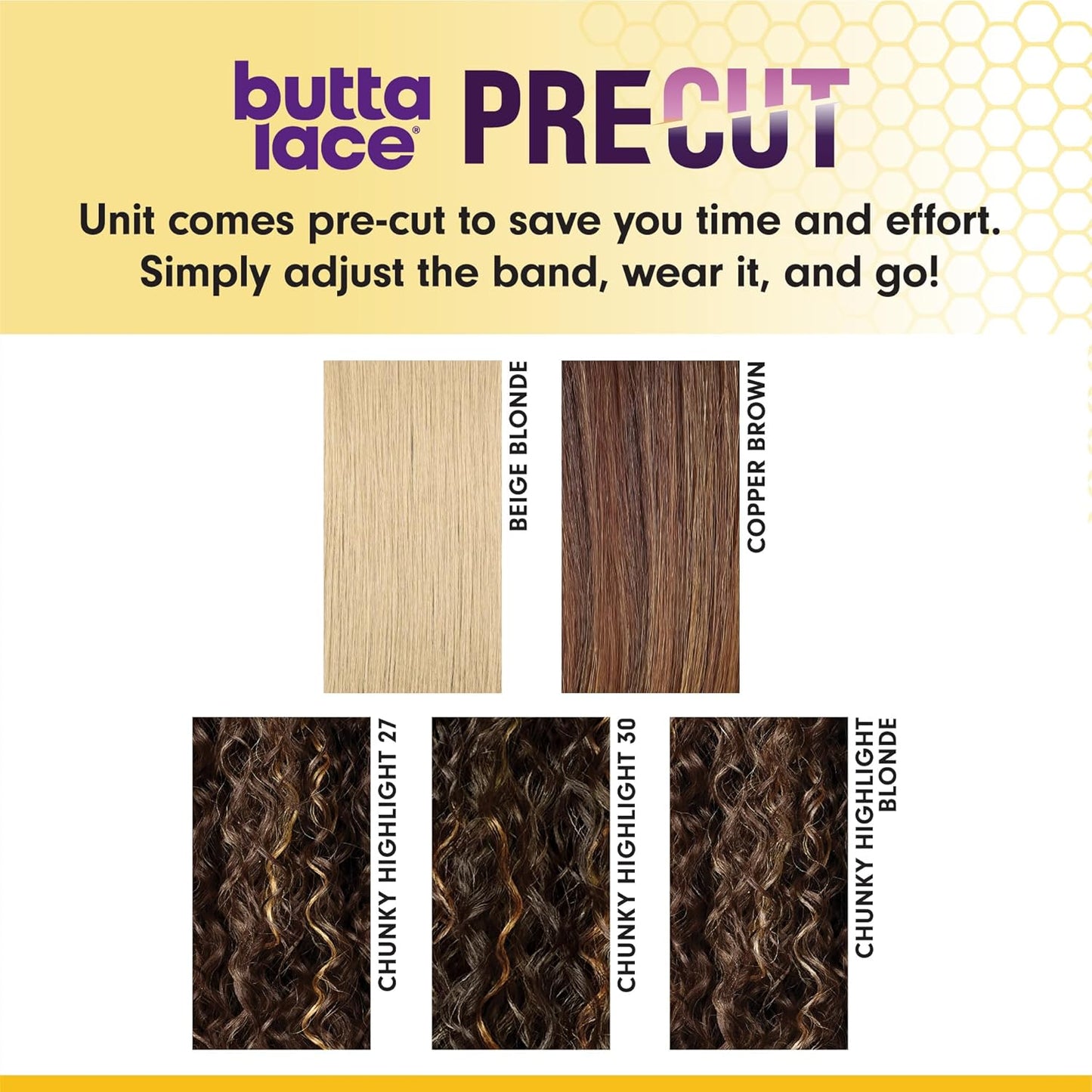 Butta Lace Precut Wigs - Glueless 5 Inch Deep Parting Synthetic Hair | Unit 9 in Jet Black